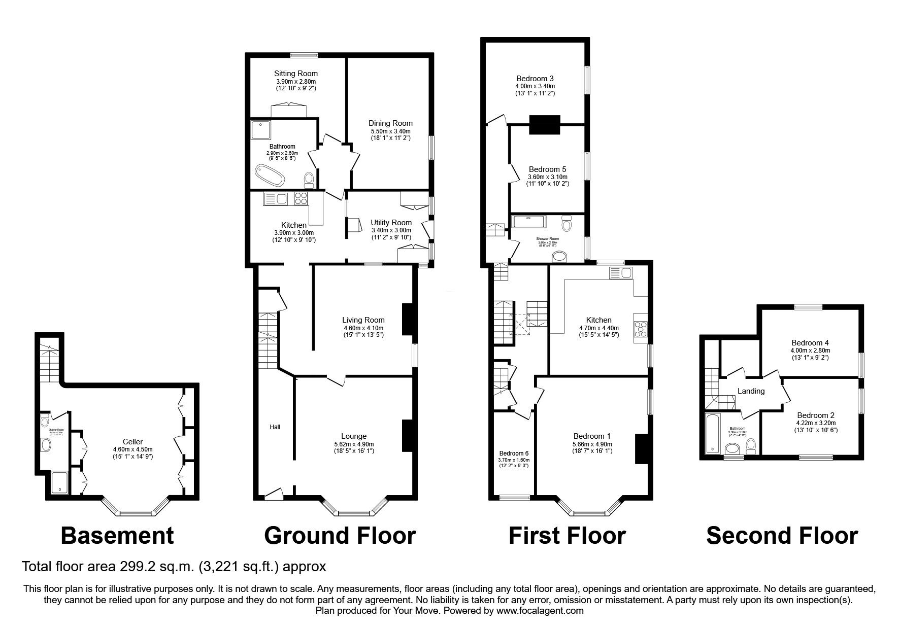 Floorplan of 6 bedroom Mid Terrace House for sale, Preston New Road, Blackburn, Lancashire, BB2