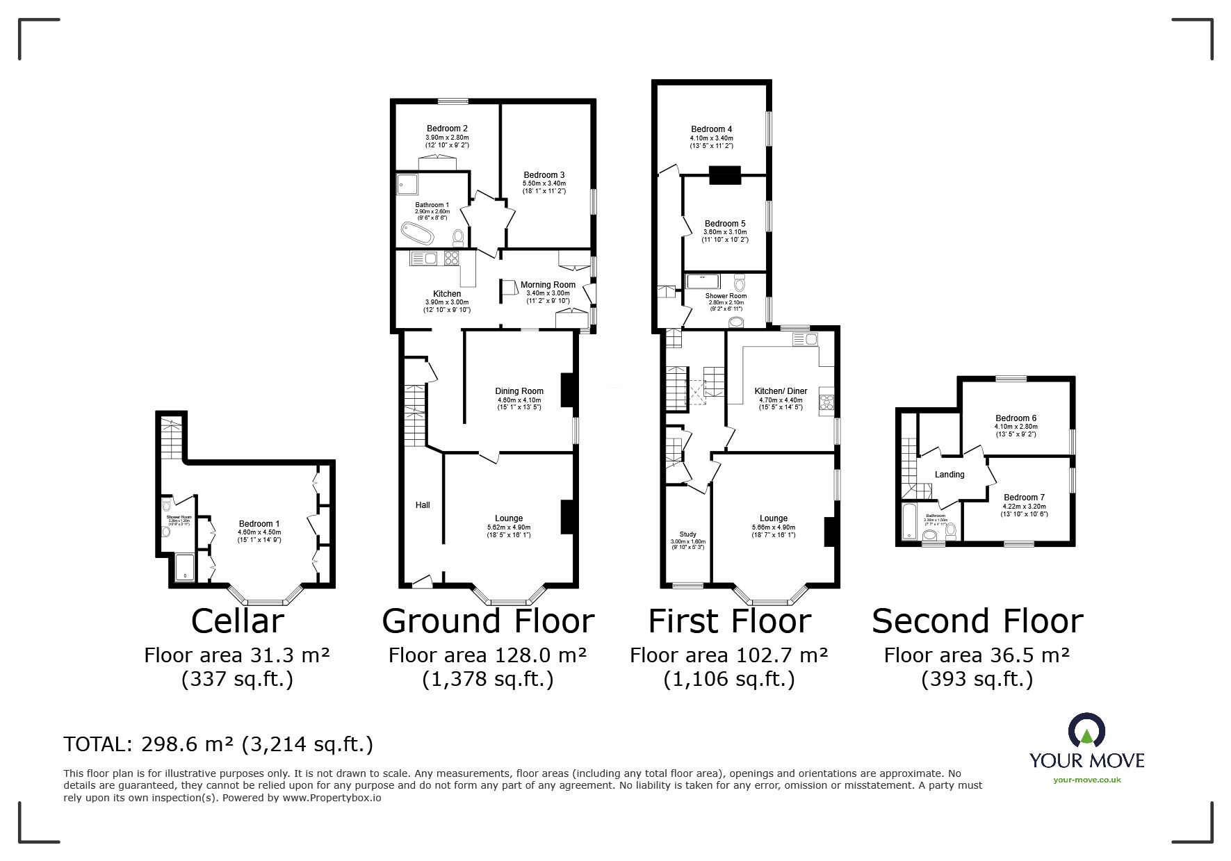 Floorplan of 7 bedroom End Terrace House for sale, Preston New Road, Blackburn, Lancashire, BB2