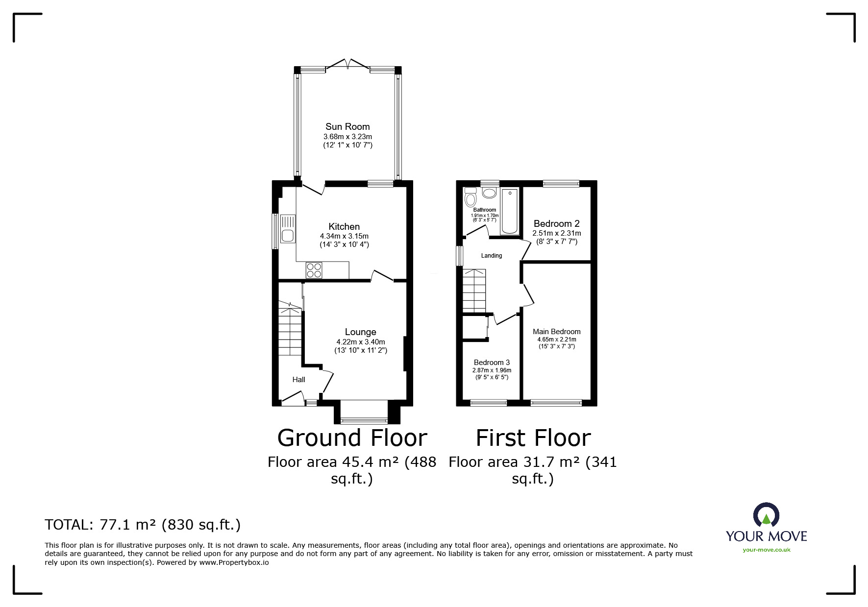 Floorplan of 3 bedroom Semi Detached House for sale, Full View, Blackburn, Lancashire, BB2