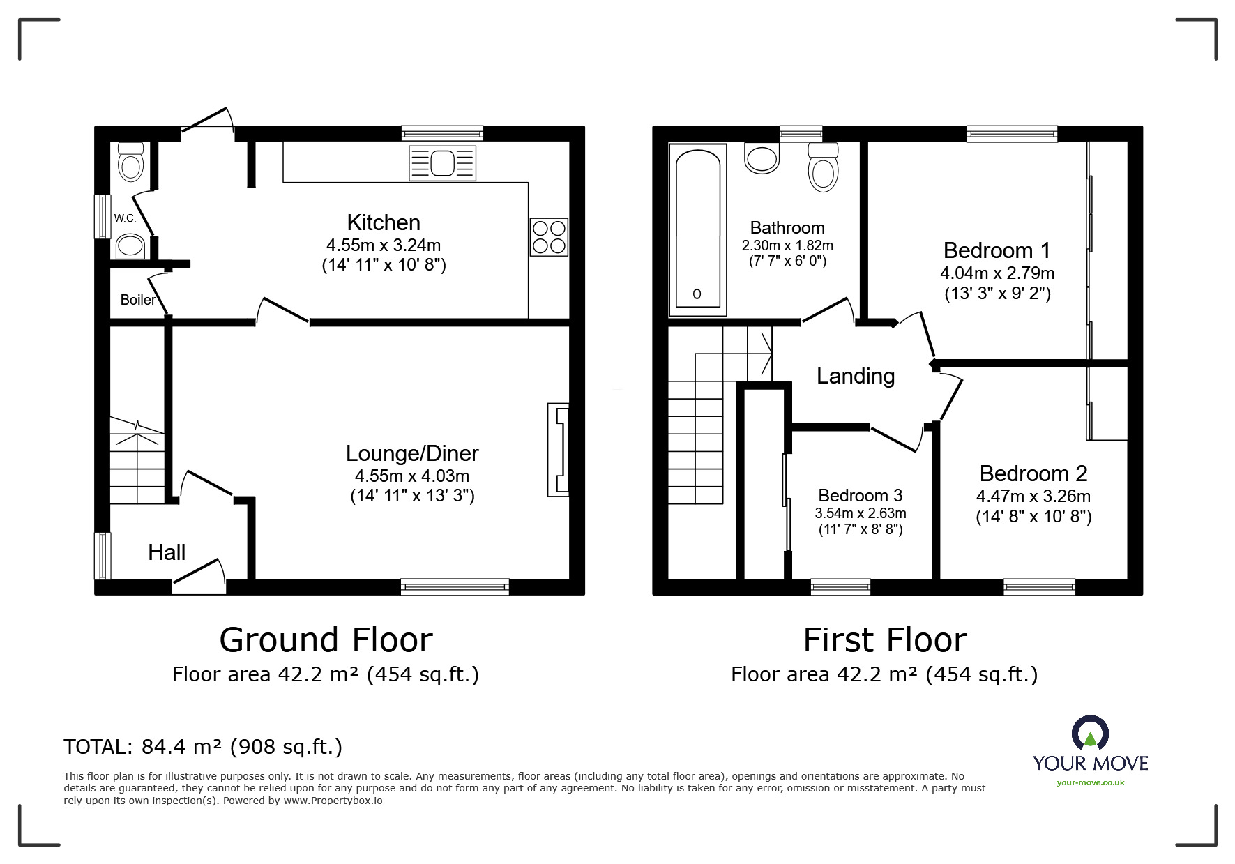 Floorplan of 3 bedroom Semi Detached House for sale, Green Lane, Blackburn, Lancashire, BB2