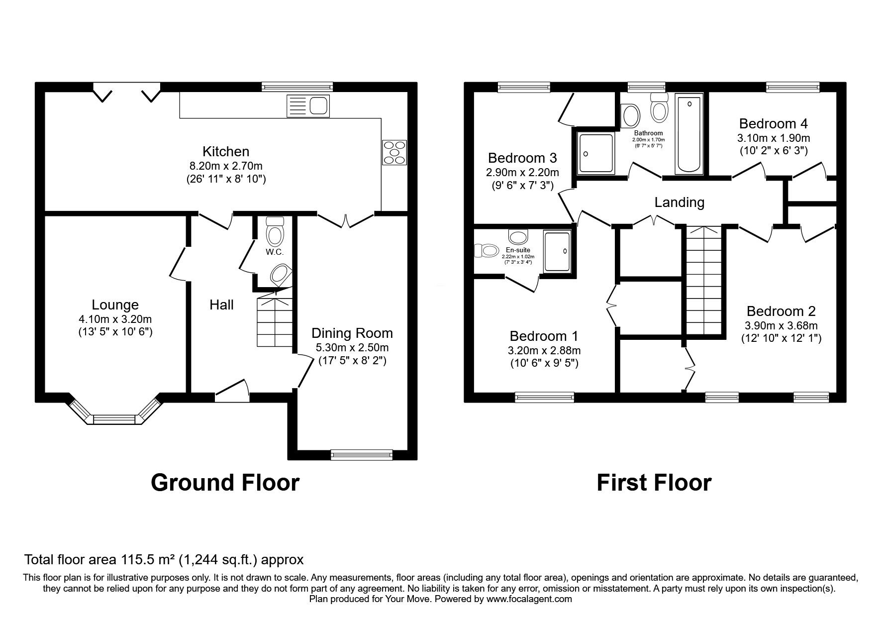 Floorplan of 4 bedroom Detached House for sale, Seacole Close, Blackburn, Lancashire, BB1