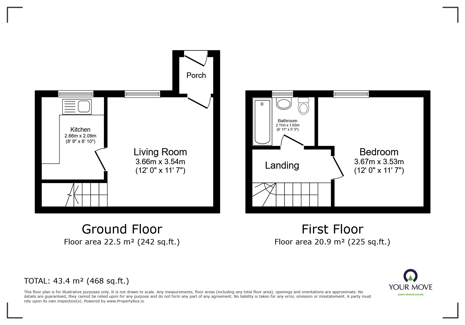 Floorplan of 1 bedroom Mid Terrace House for sale, 10 Mary Court, Rishton, Lancashire, BB1