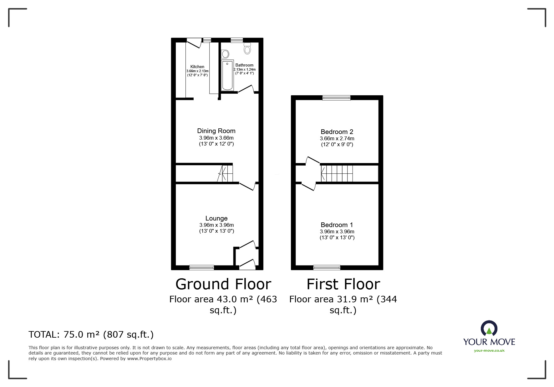 Floorplan of 2 bedroom Detached House for sale, Stanley Range, Blackburn, Lancashire, BB2