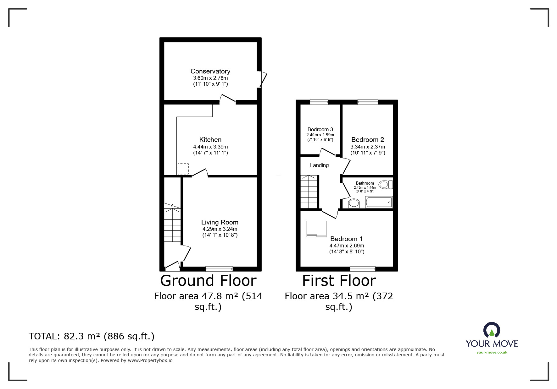 Floorplan of 3 bedroom Semi Detached House for sale, Highbank, Blackburn, Lancashire, BB1