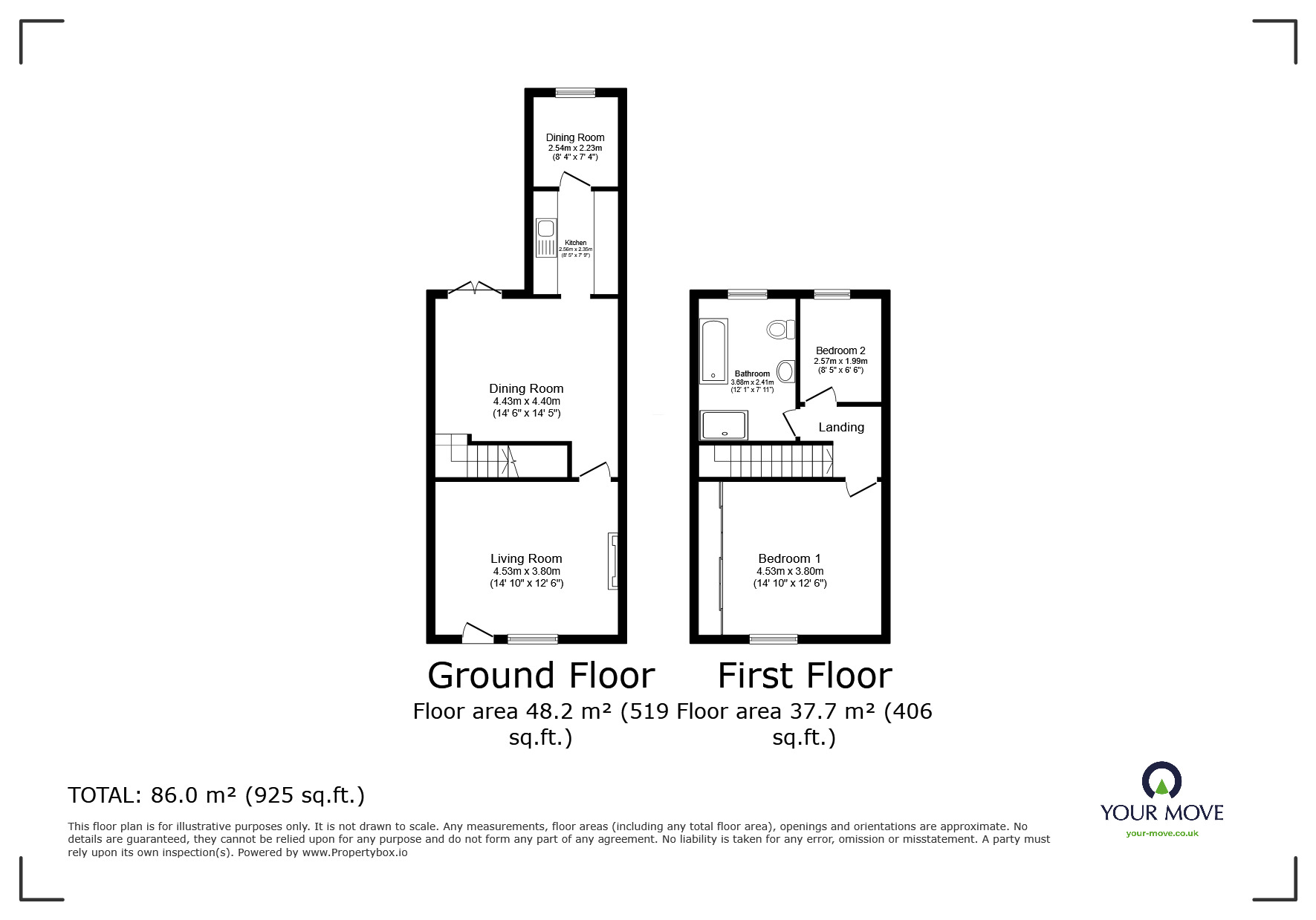 Floorplan of 2 bedroom Mid Terrace House for sale, Wolseley Street, Blackburn, Lancashire, BB2