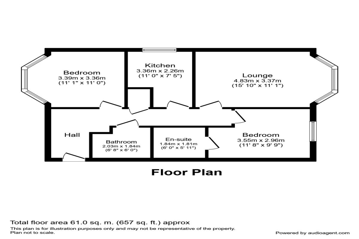 Floorplan of 2 bedroom  Flat to rent, Longford Road, Bognor Regis, West Sussex, PO21