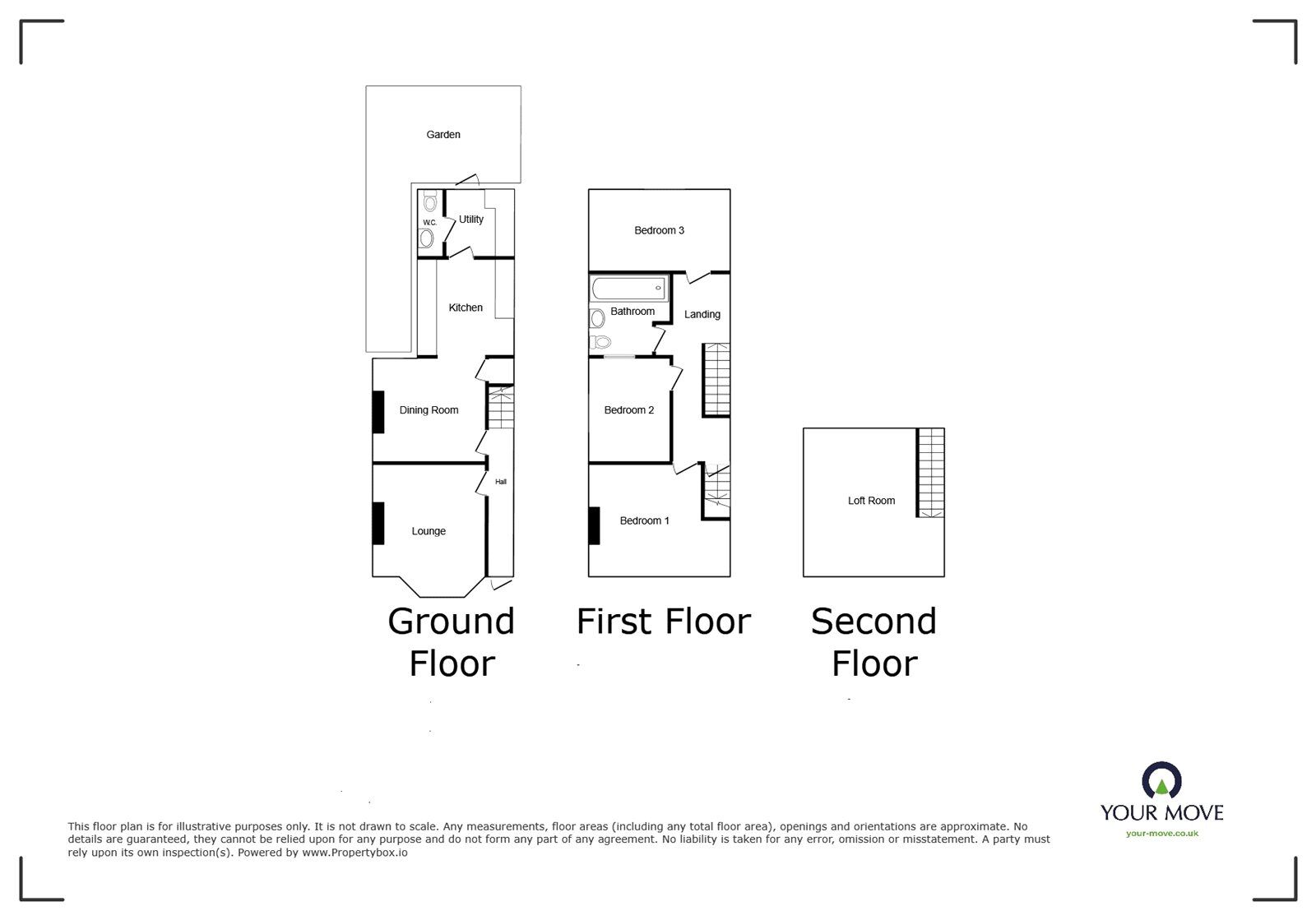 Floorplan of 3 bedroom Mid Terrace House to rent, Southover Road, Bognor Regis, West Sussex, PO21