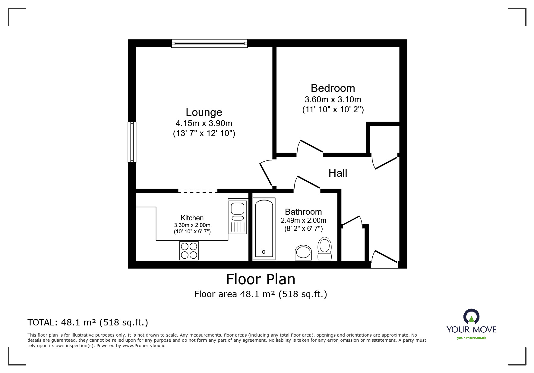 Floorplan of 1 bedroom  Flat for sale, Ashbee Gardens, Bognor Regis, West Sussex, PO21