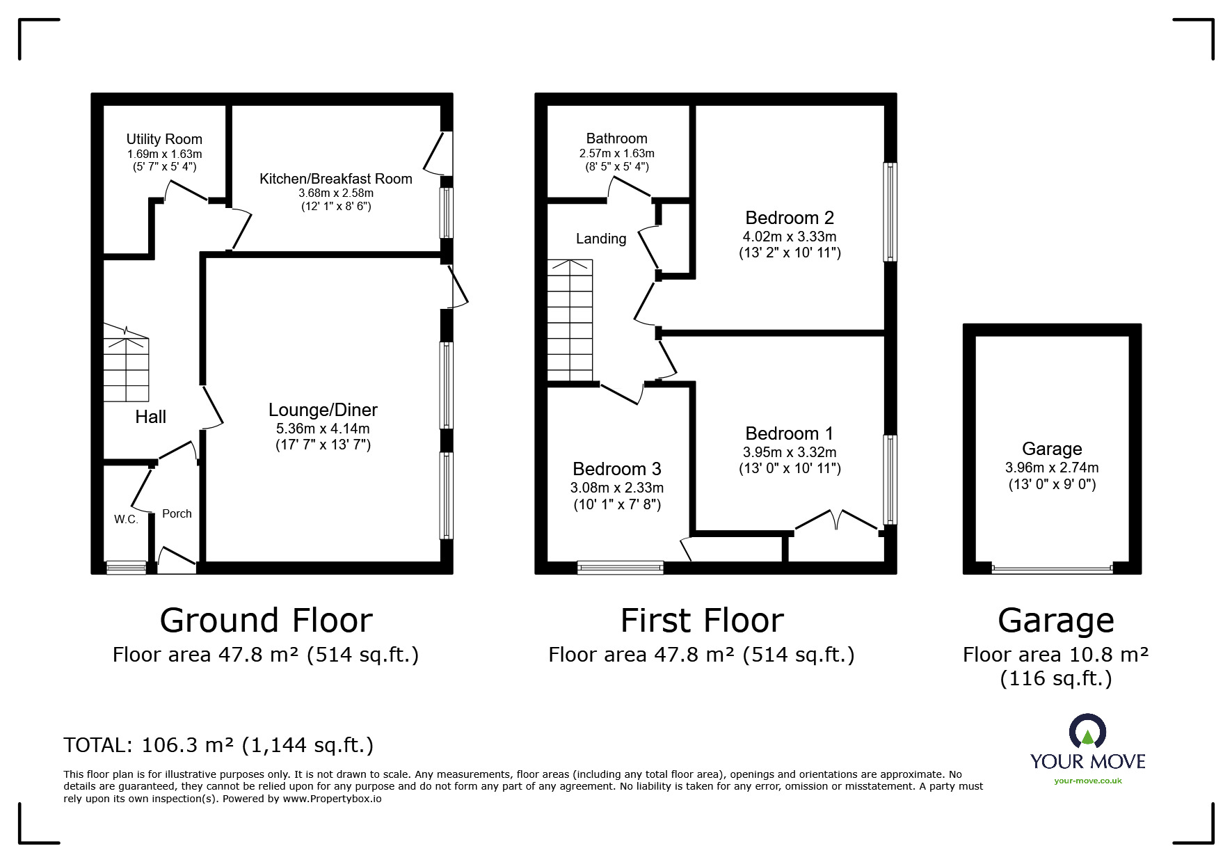 Floorplan of 3 bedroom Semi Detached House for sale, Old Place, Bognor Regis, West Sussex, PO21