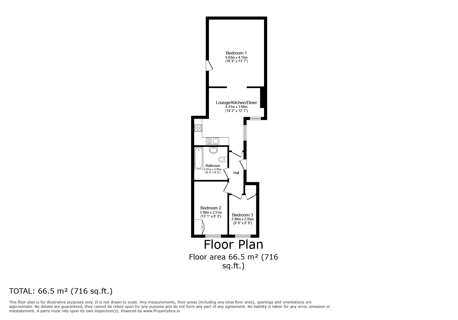 Floorplan of 3 bedroom  Flat for sale, Aldwick Road, Bognor Regis, West Sussex, PO21