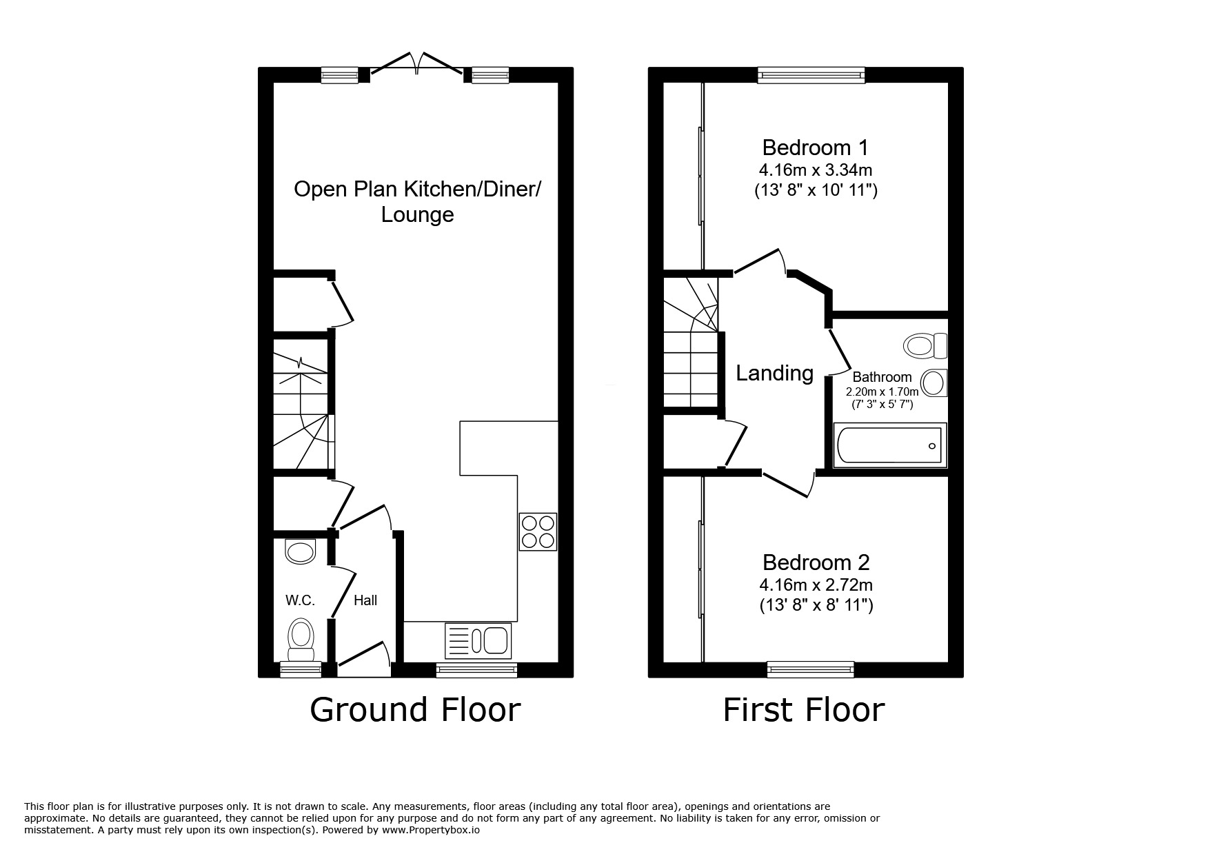 Floorplan of 2 bedroom Mid Terrace House for sale, Voysey Way, Bognor Regis, West Sussex, PO21