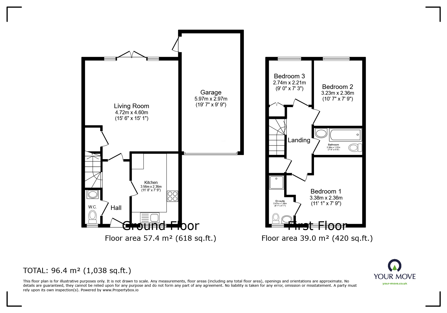 Floorplan of 3 bedroom Semi Detached House for sale, Locks Way, Yapton, West Sussex, BN18