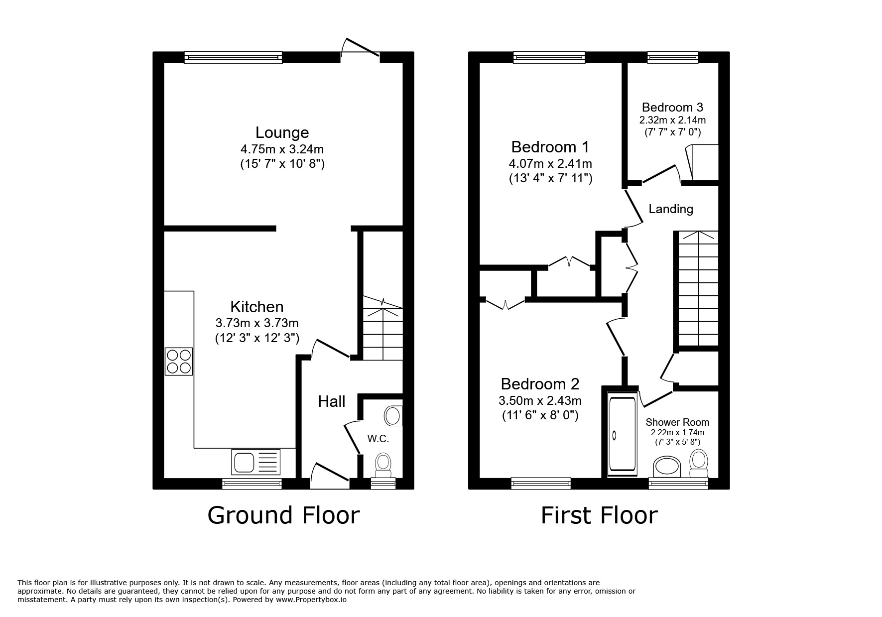 Floorplan of 3 bedroom End Terrace House for sale, Ivy Lane, Bognor Regis, West Sussex, PO22