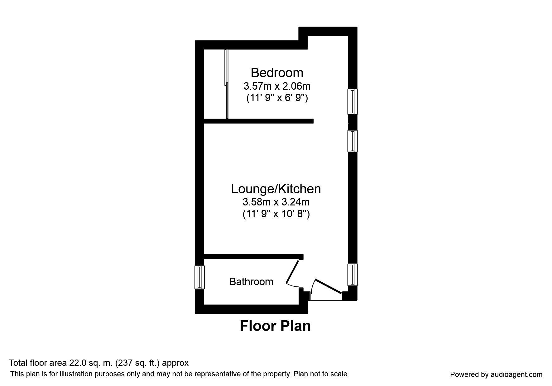 Floorplan of 1 bedroom  Flat for sale, Marine Drive West, Bognor Regis, West Sussex, PO21