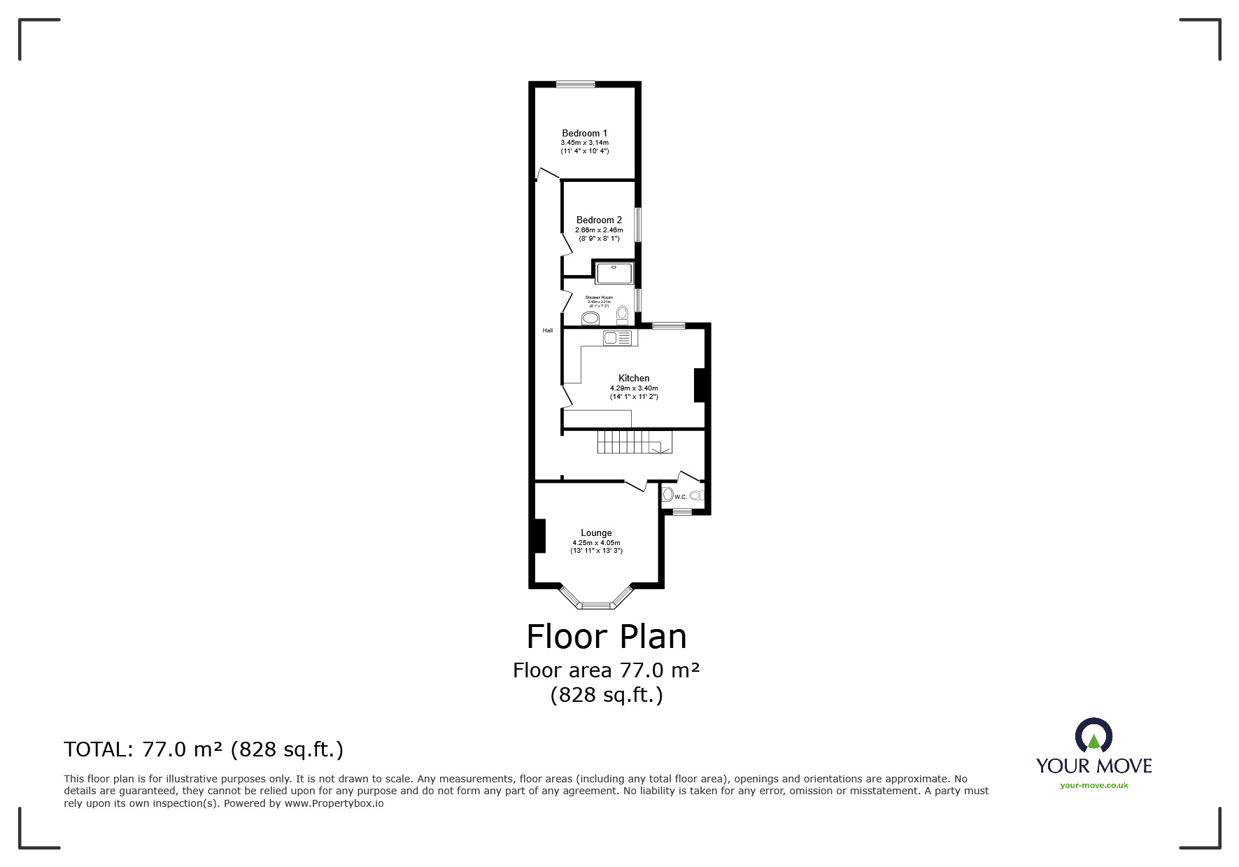 Floorplan of 2 bedroom  Flat for sale, Lyon Street, Bognor Regis, West Sussex, PO21