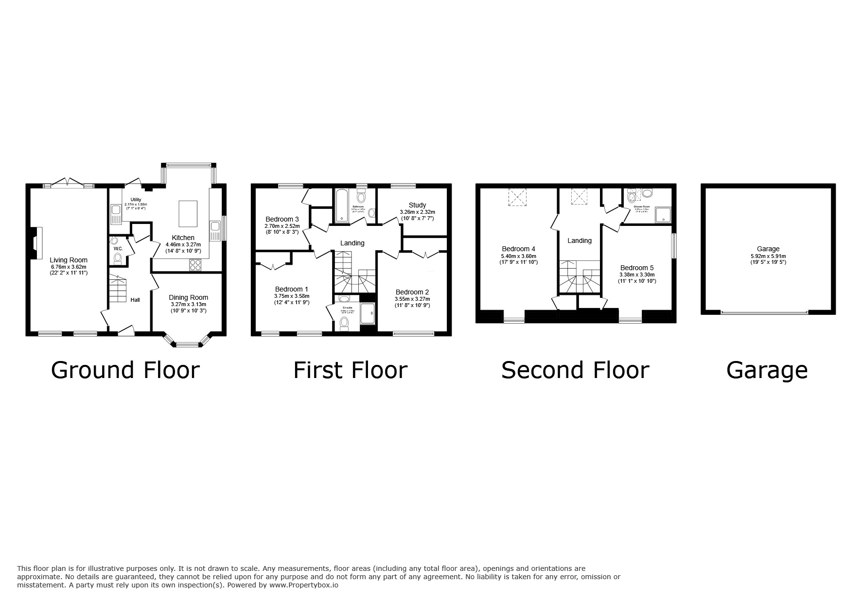 Floorplan of 5 bedroom Detached House for sale, Myrtle Copse, Felpham, West Sussex, PO22