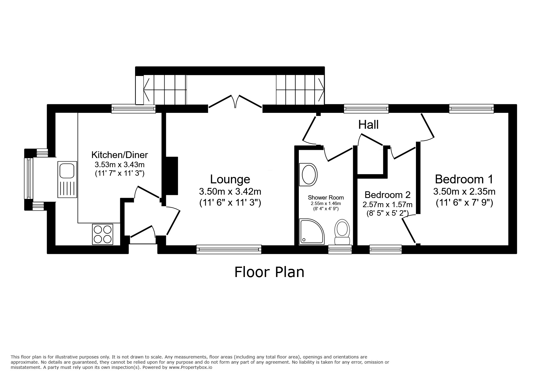 Floorplan of 2 bedroom Detached Property for sale, The Marigolds, Shripney Road, West Sussex, PO22