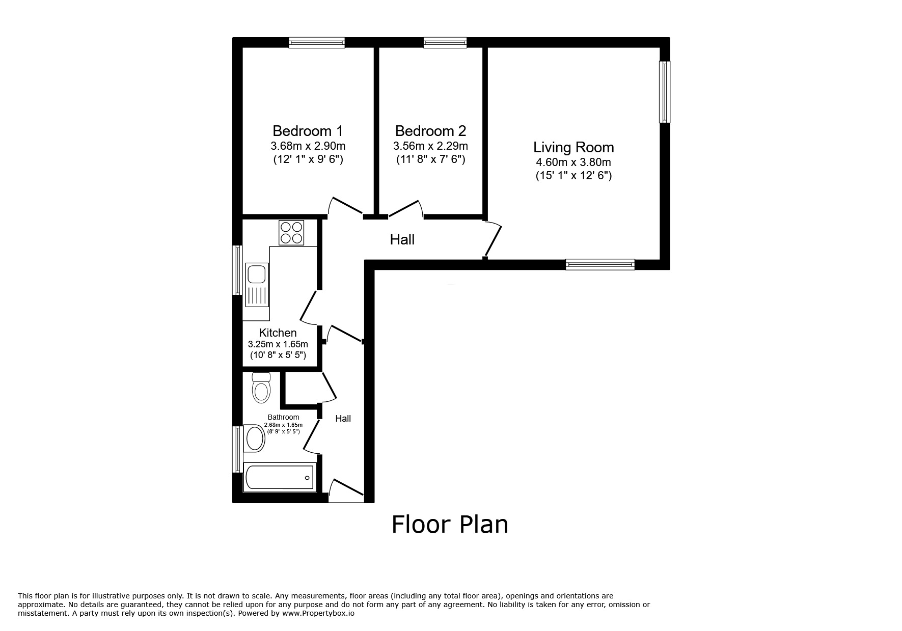 Floorplan of 2 bedroom  Flat for sale, Stocker Road, Bognor Regis, West Sussex, PO21