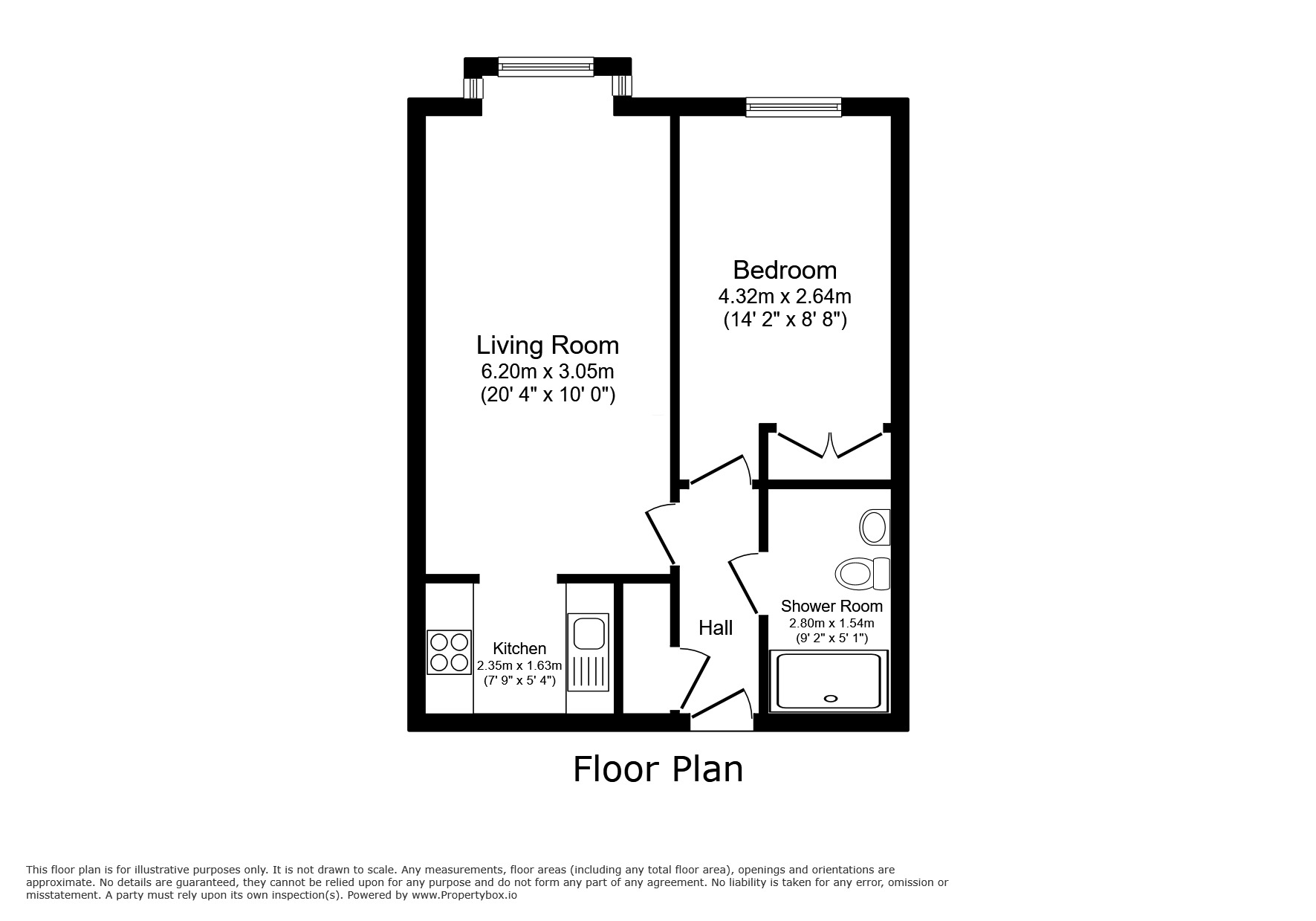 Floorplan of 1 bedroom  Flat for sale, West Street, Bognor Regis, West Sussex, PO21