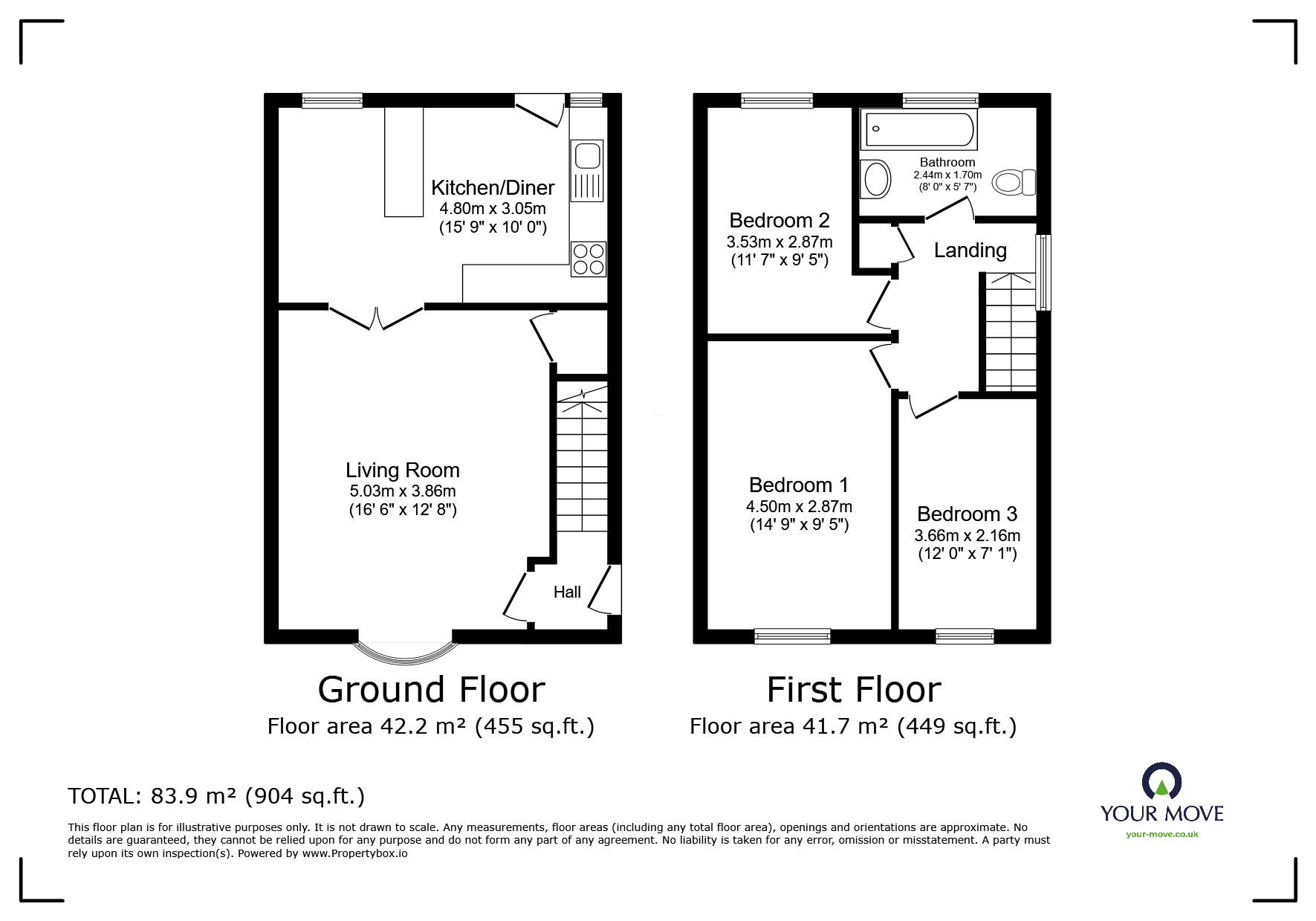 Floorplan of 3 bedroom End Terrace House for sale, Timberleys, Littlehampton, West Sussex, BN17