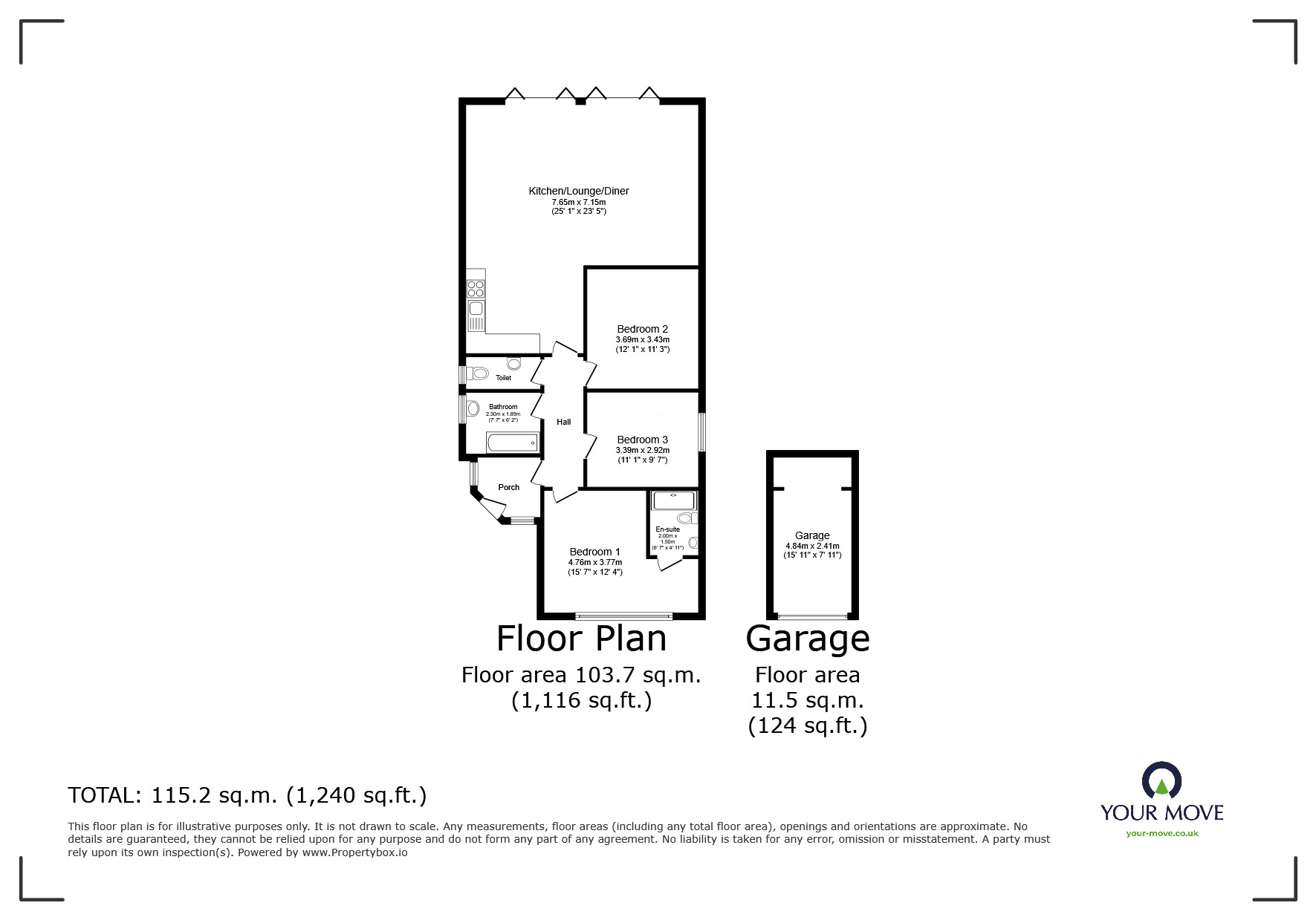 Floorplan of 3 bedroom Detached Bungalow for sale, Trinity Way, Bognor Regis, West Sussex, PO21