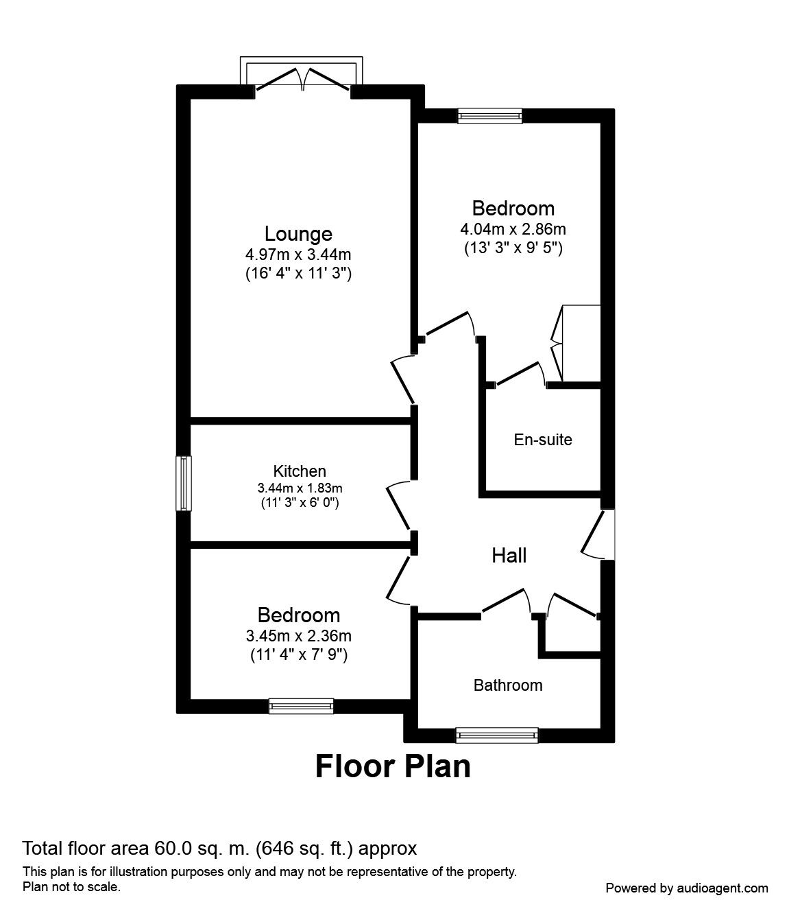 Floorplan of 2 bedroom  Flat for sale, Bersted Street, Bognor Regis, West Sussex, PO22