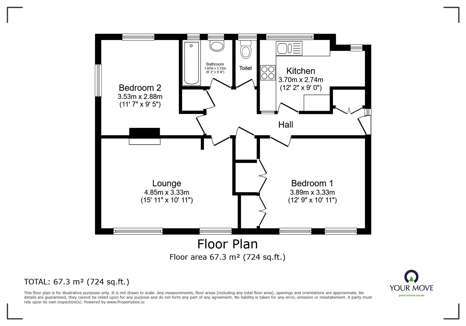 Floorplan of 2 bedroom  Flat for sale, Northwyke Close, Bognor Regis, West Sussex, PO22