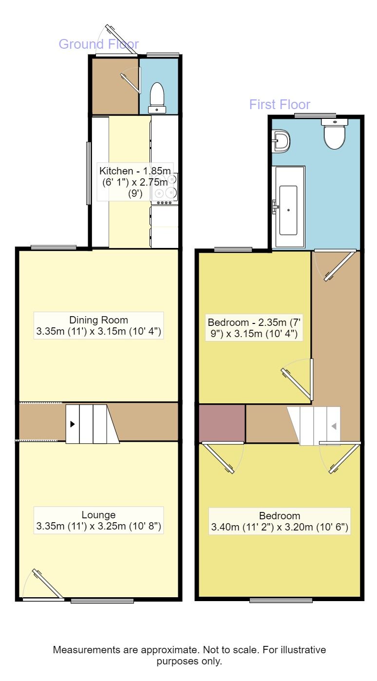 Floorplan of 2 bedroom Mid Terrace House for sale, Ockley Road, Bognor Regis, West Sussex, PO21