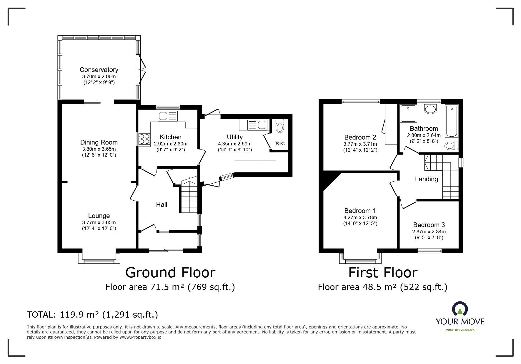 Floorplan of 3 bedroom Semi Detached House for sale, Raleigh Road, Bognor Regis, West Sussex, PO21