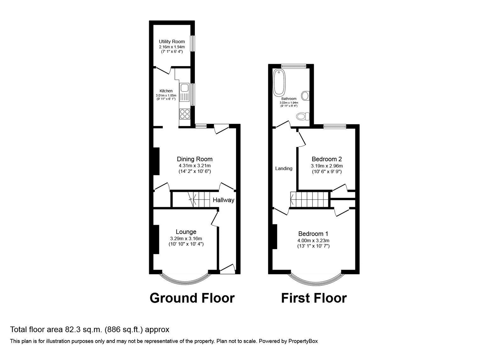 Floorplan of 2 bedroom Mid Terrace House for sale, Wood Street, Bognor Regis, West Sussex, PO21