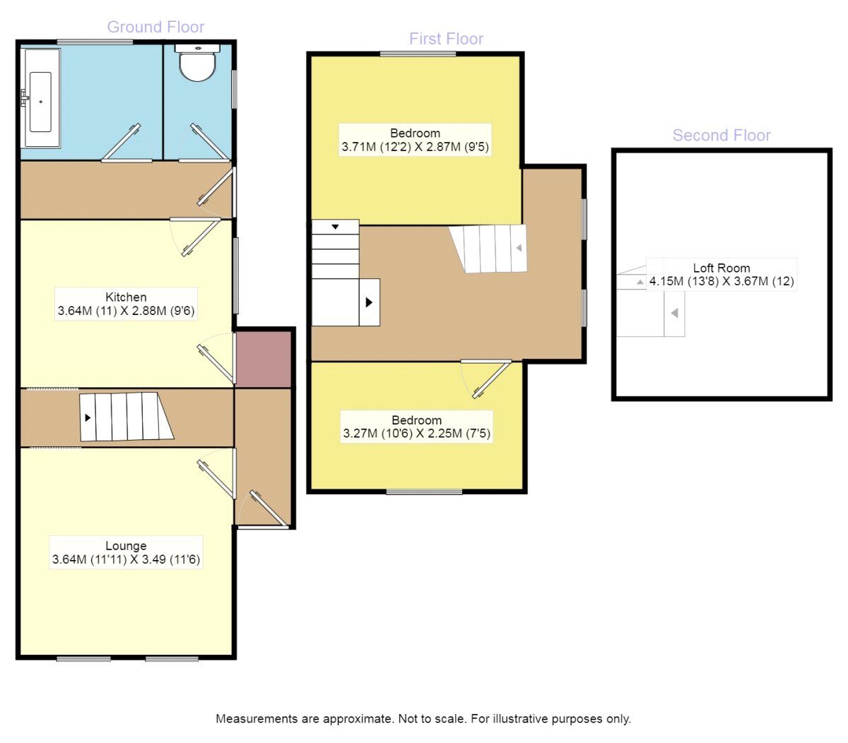 Floorplan of 2 bedroom Semi Detached House for sale, Bognor Road, Merston, West Sussex, PO20