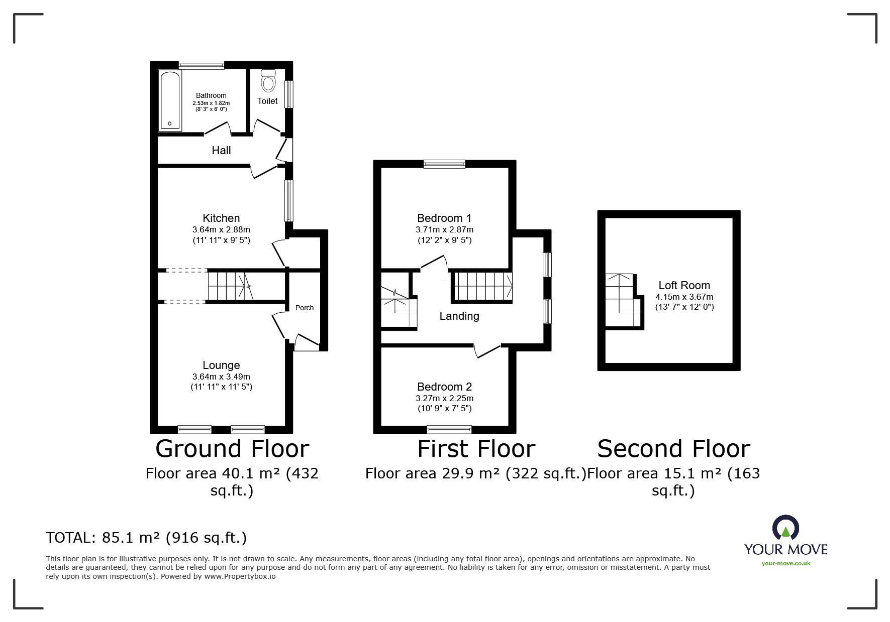 Floorplan of 2 bedroom Semi Detached House for sale, Bognor Road, Merston, West Sussex, PO20