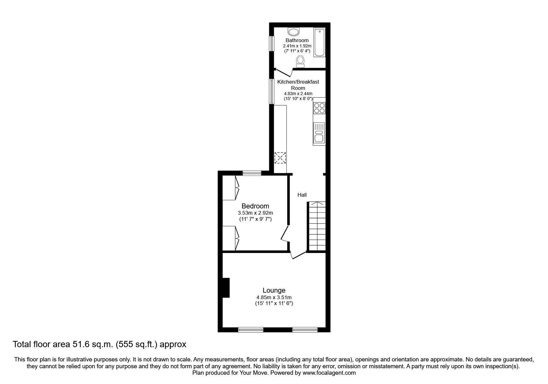 Floorplan of 1 bedroom  Flat for sale, Lyon Street, Bognor Regis, West Sussex, PO21