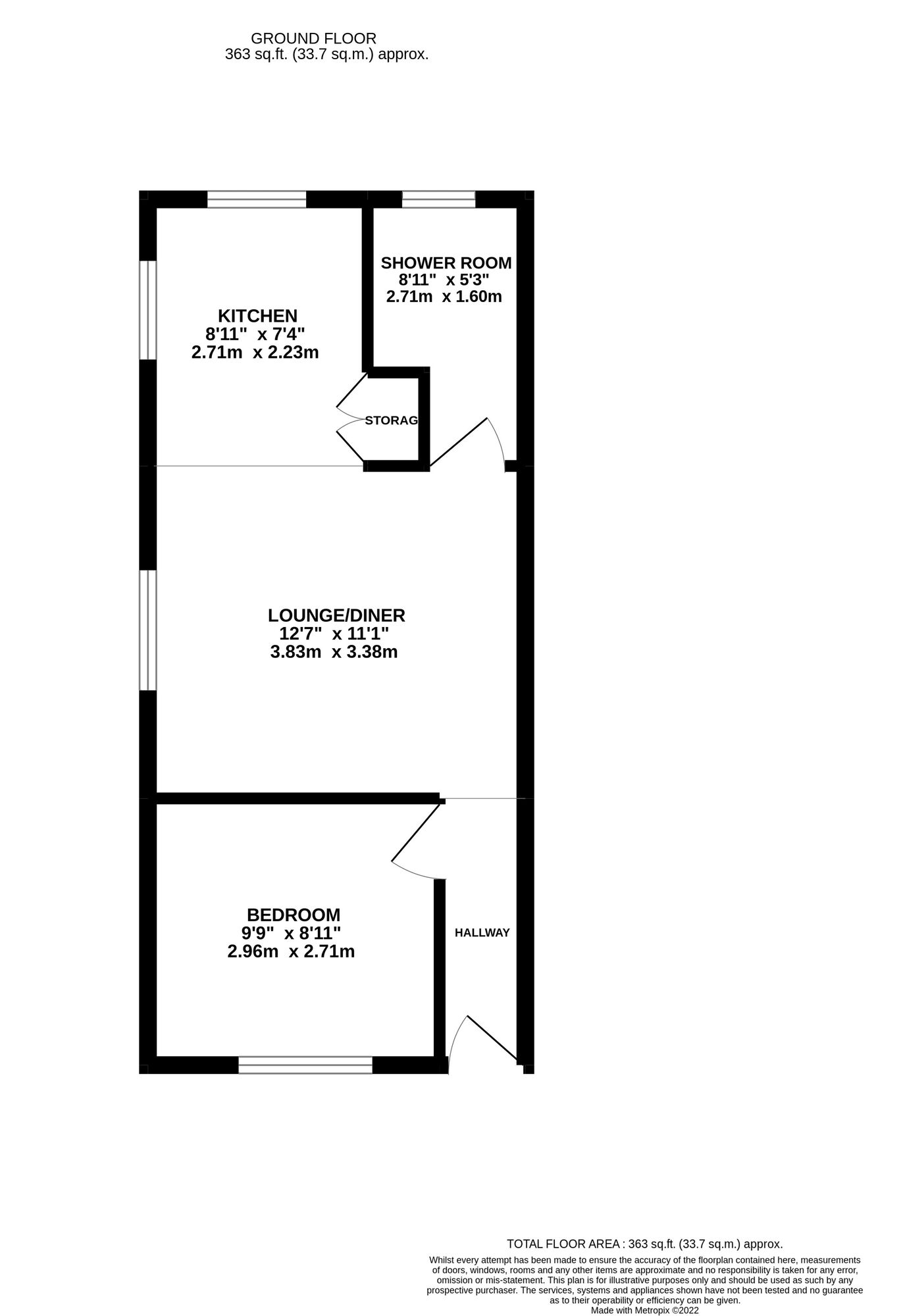 Floorplan of 1 bedroom  Flat to rent, The Butts, Belper, Derbyshire, DE56