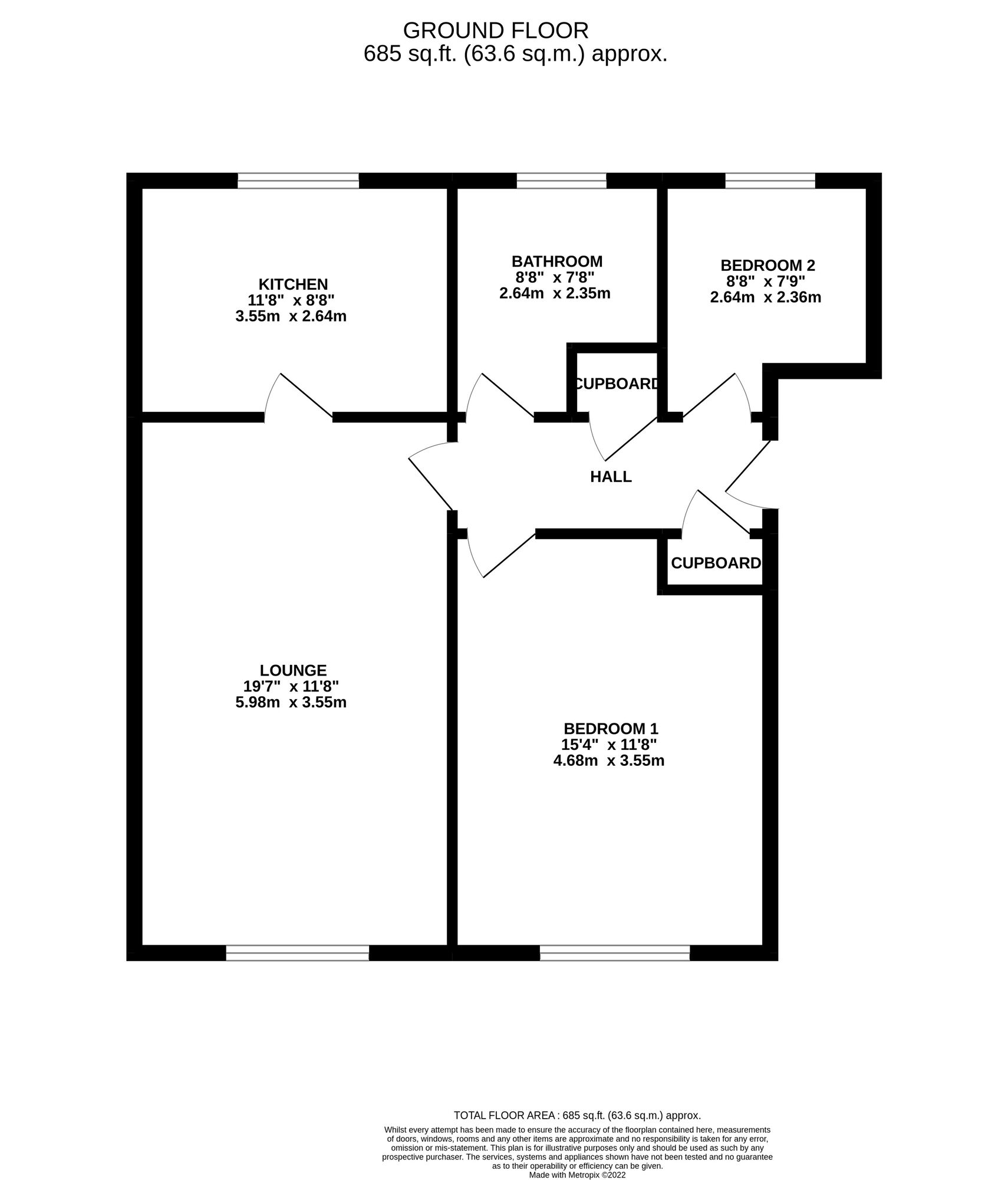 Floorplan of 2 bedroom  Flat to rent, Chevin Court New Zealand Lane, Duffield, Derbyshire, DE56