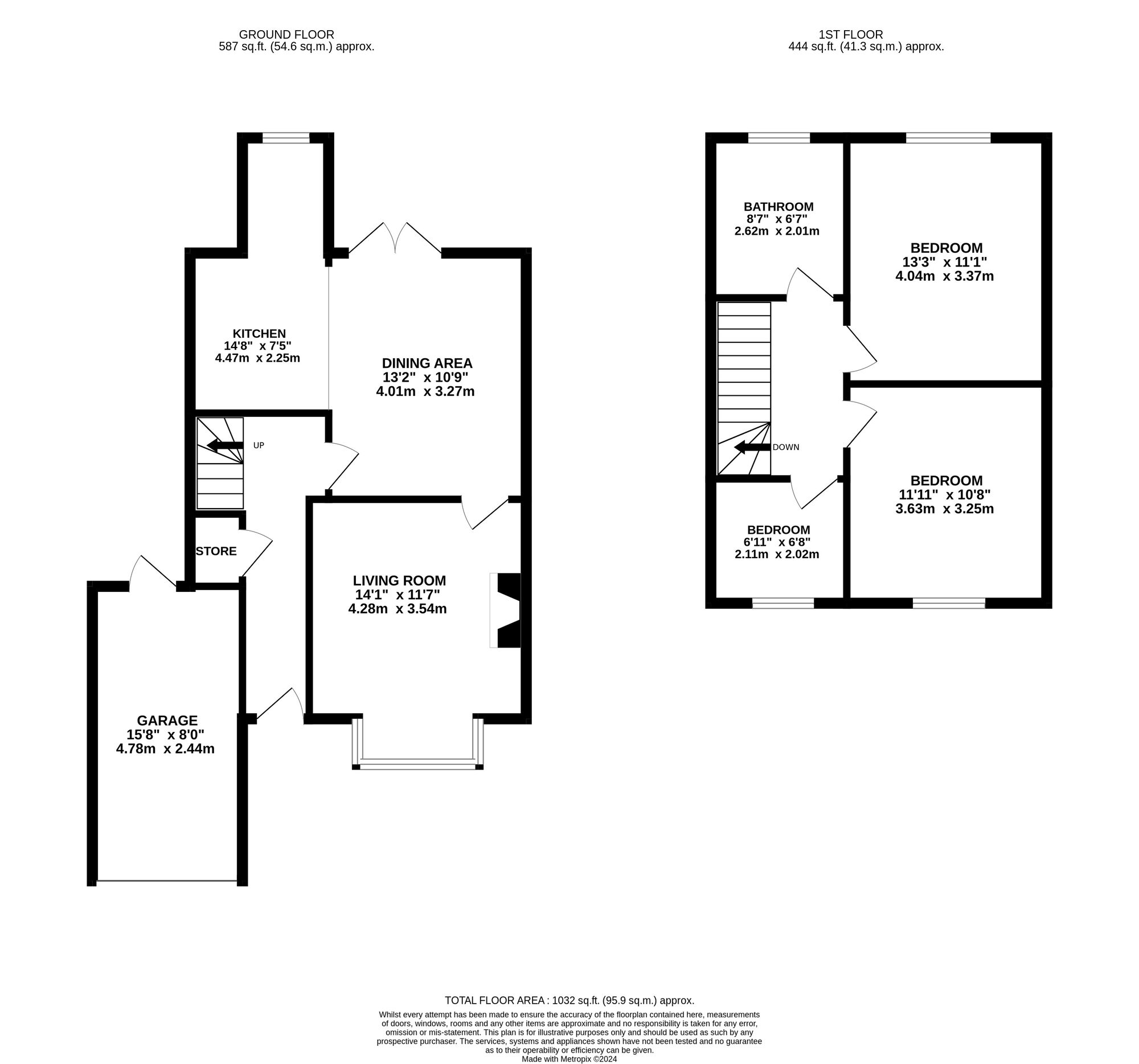 Floorplan of 3 bedroom Semi Detached House for sale, Kilbourne Road, Derbyshire, DE56