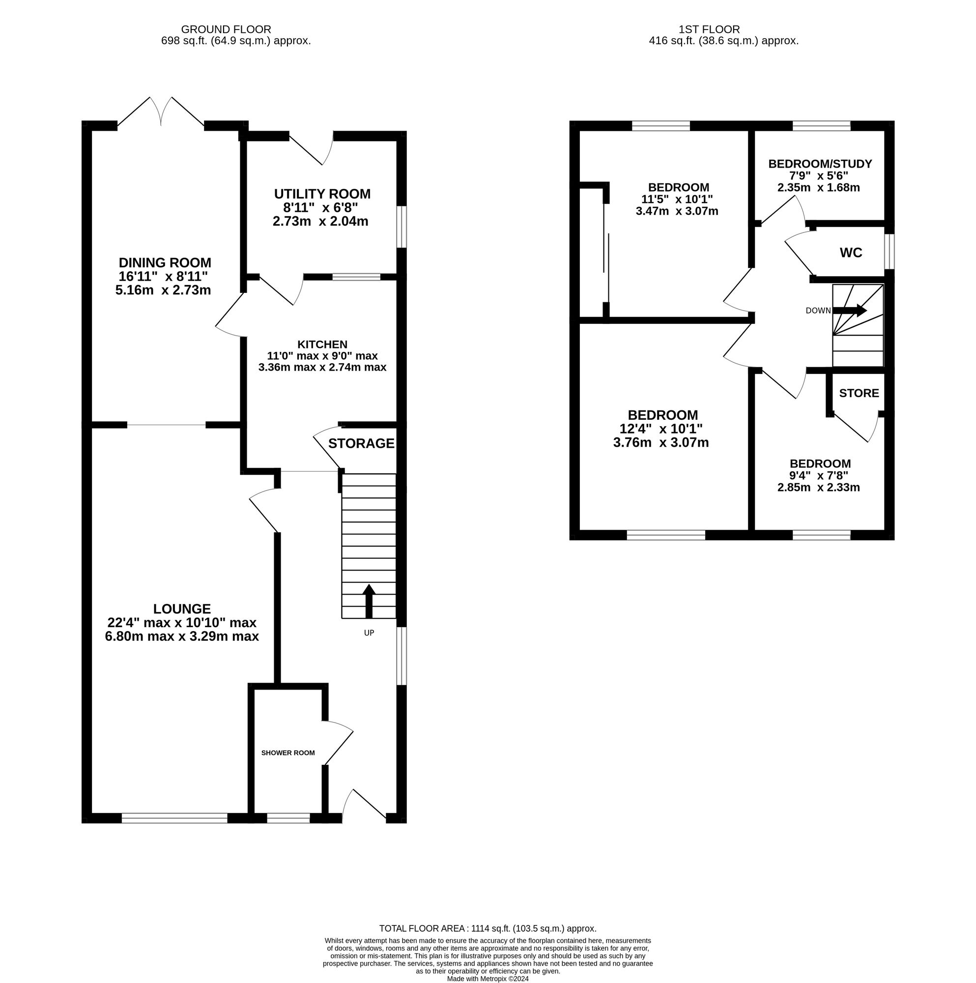 Floorplan of 4 bedroom Detached House for sale, Dovedale Crescent, Belper, Derbyshire, DE56