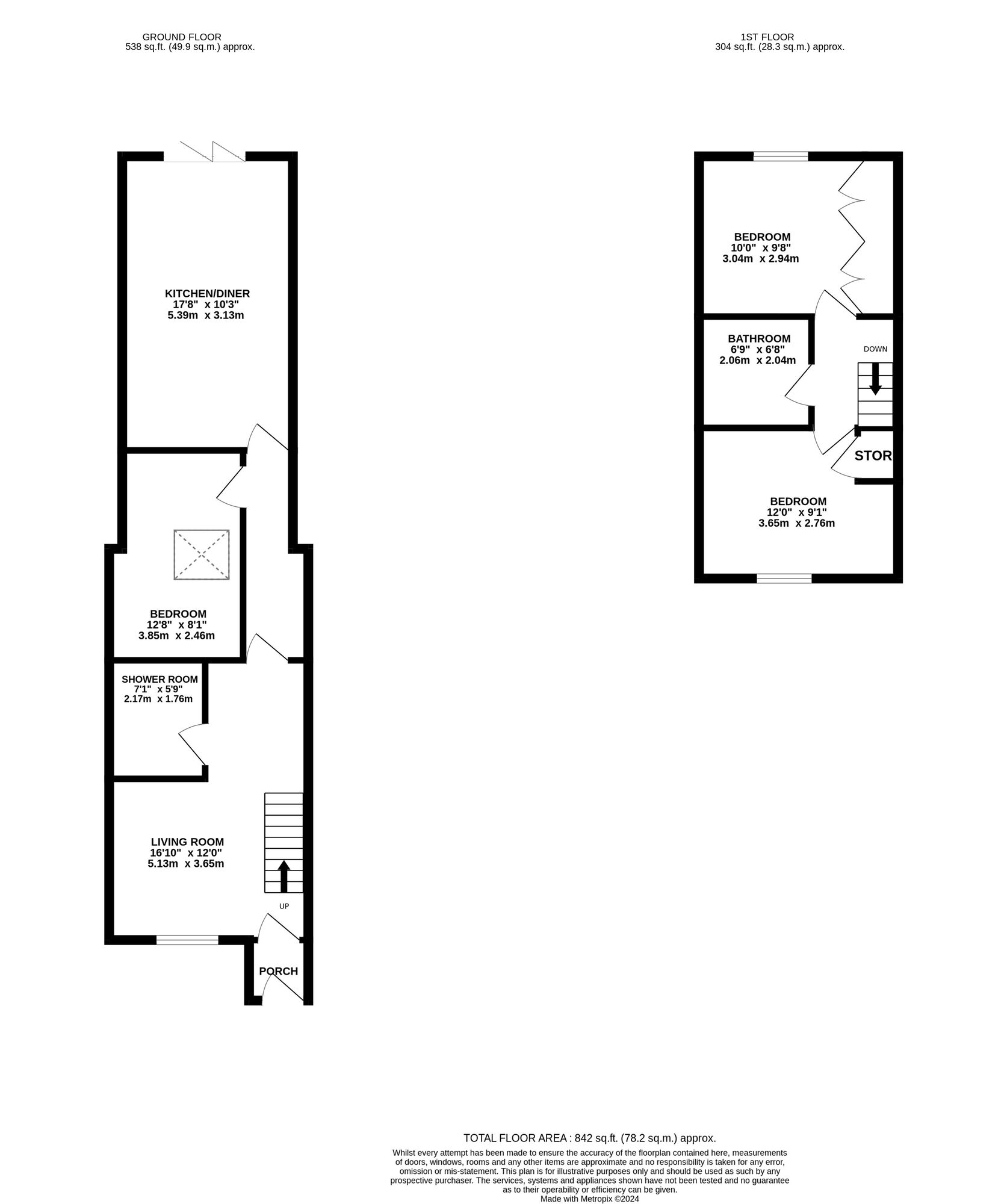 Floorplan of 3 bedroom Mid Terrace House for sale, Bramble Way, Kilburn, Derbyshire, DE56