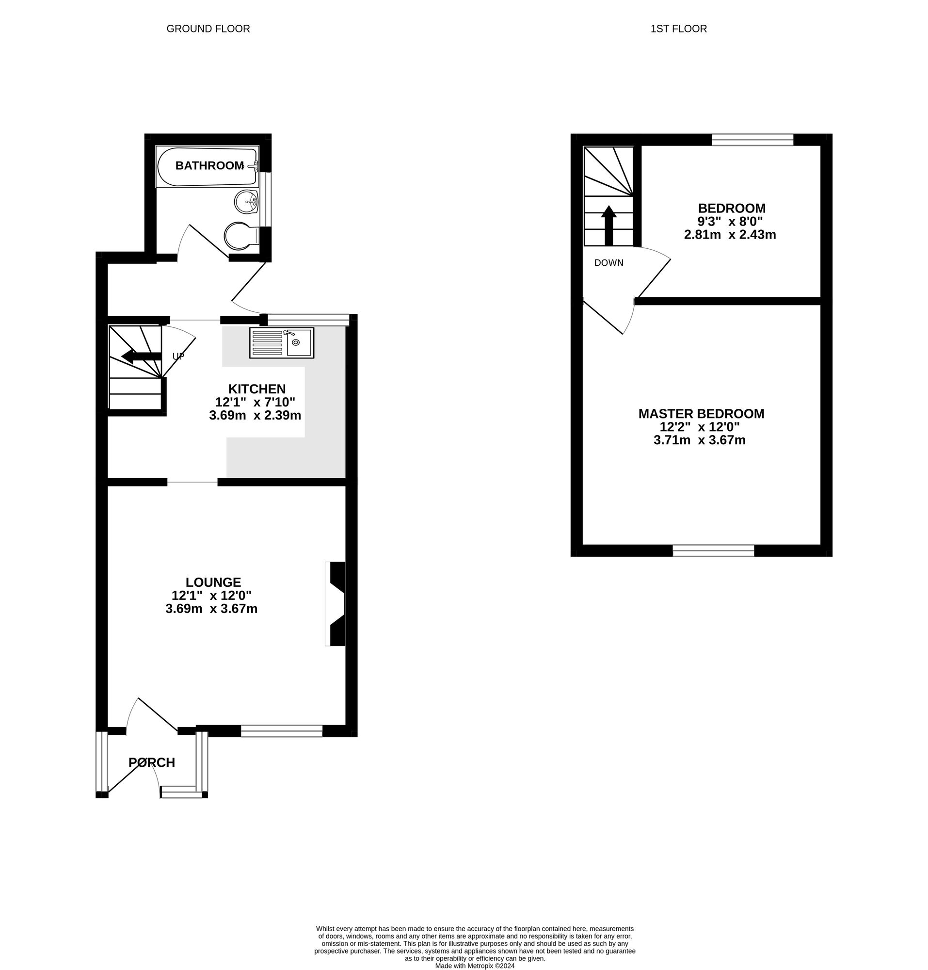 Floorplan of 2 bedroom End Terrace House for sale, Field Row, Belper, Derbyshire, DE56