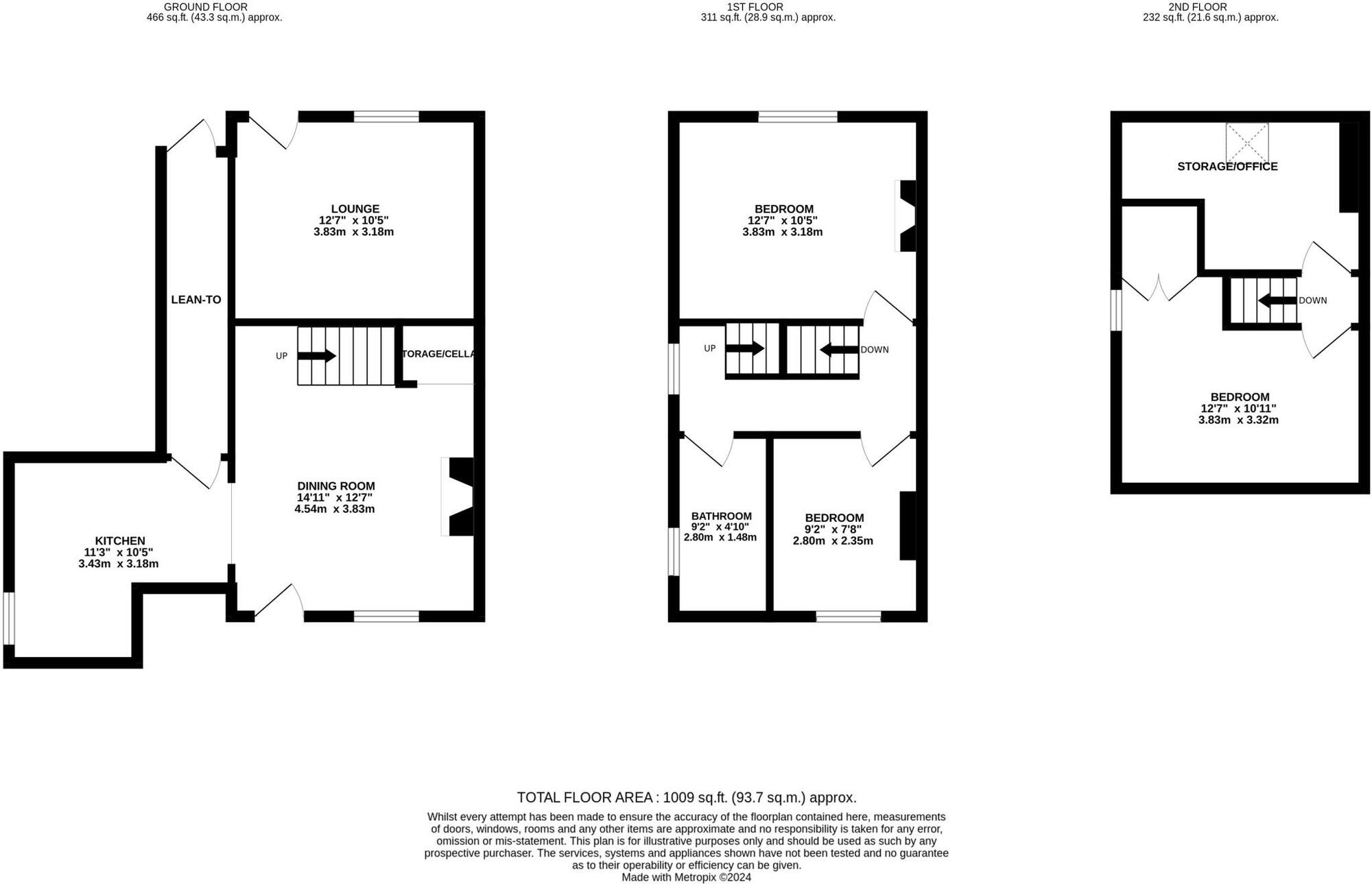 Floorplan of 3 bedroom Semi Detached House for sale, Lime Tree Road, Matlock, Derbyshire, DE4