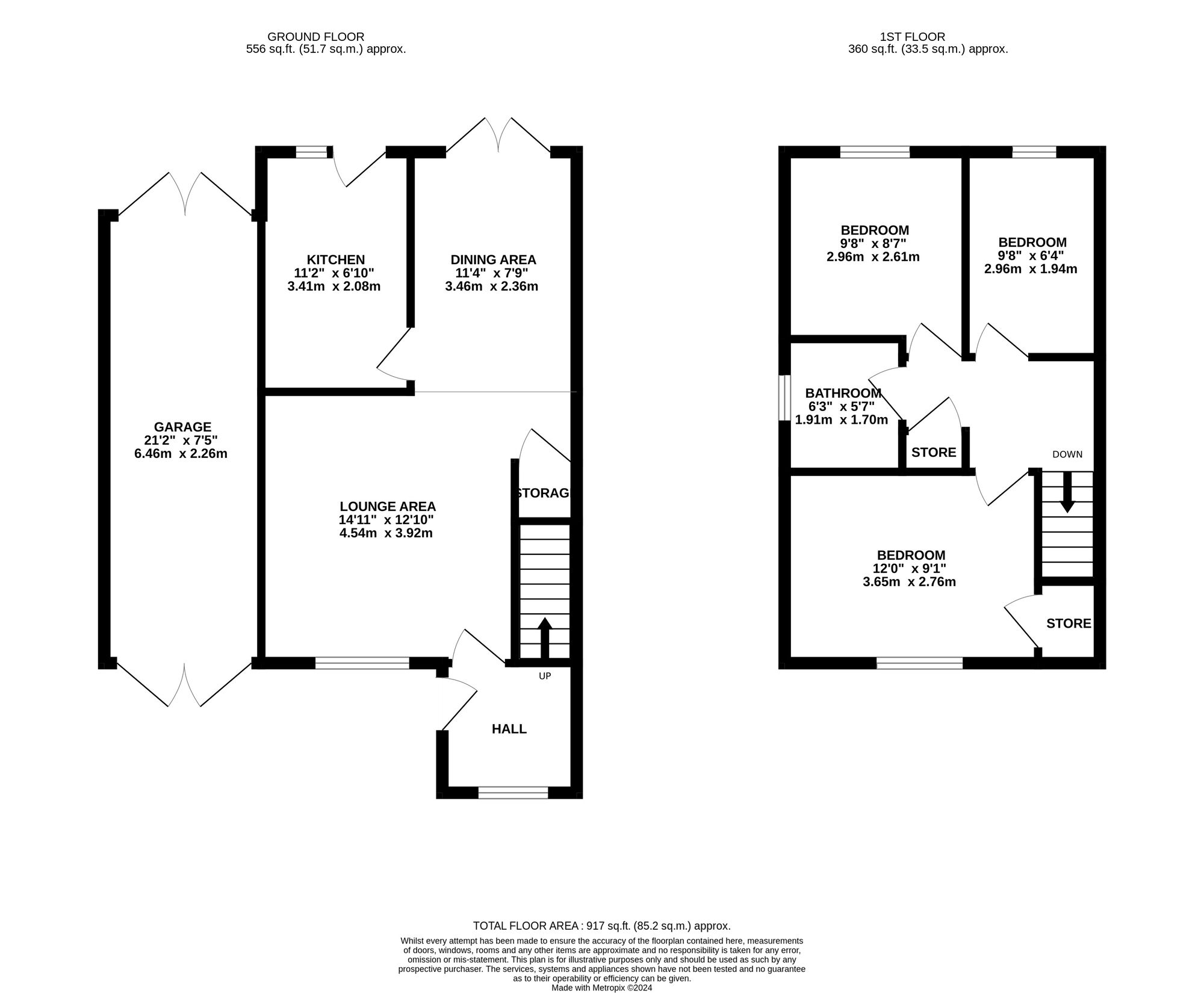 Floorplan of 3 bedroom Semi Detached House for sale, Cherry Tree Avenue, Belper, Derbyshire, DE56