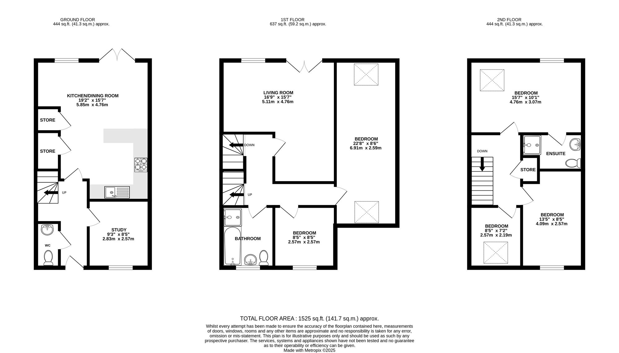 Floorplan of 4 bedroom End Terrace House for sale, Hillcrest, Belper, Derbyshire, DE56