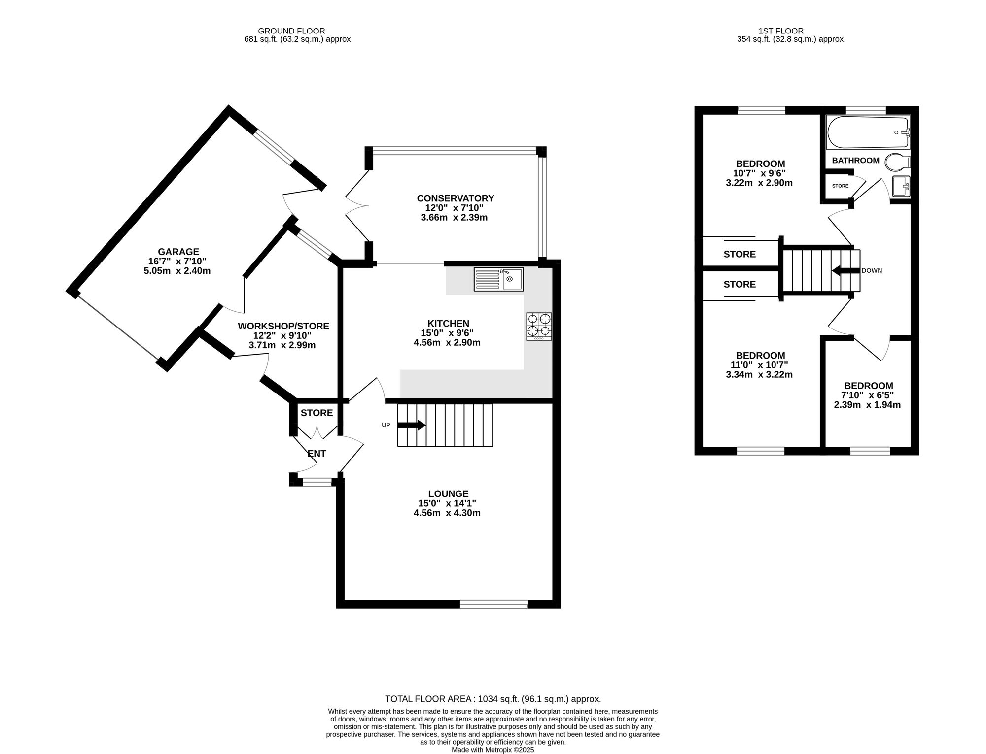 Floorplan of 3 bedroom End Terrace House for sale, John O'Gaunts Way, Belper, Derbyshire, DE56