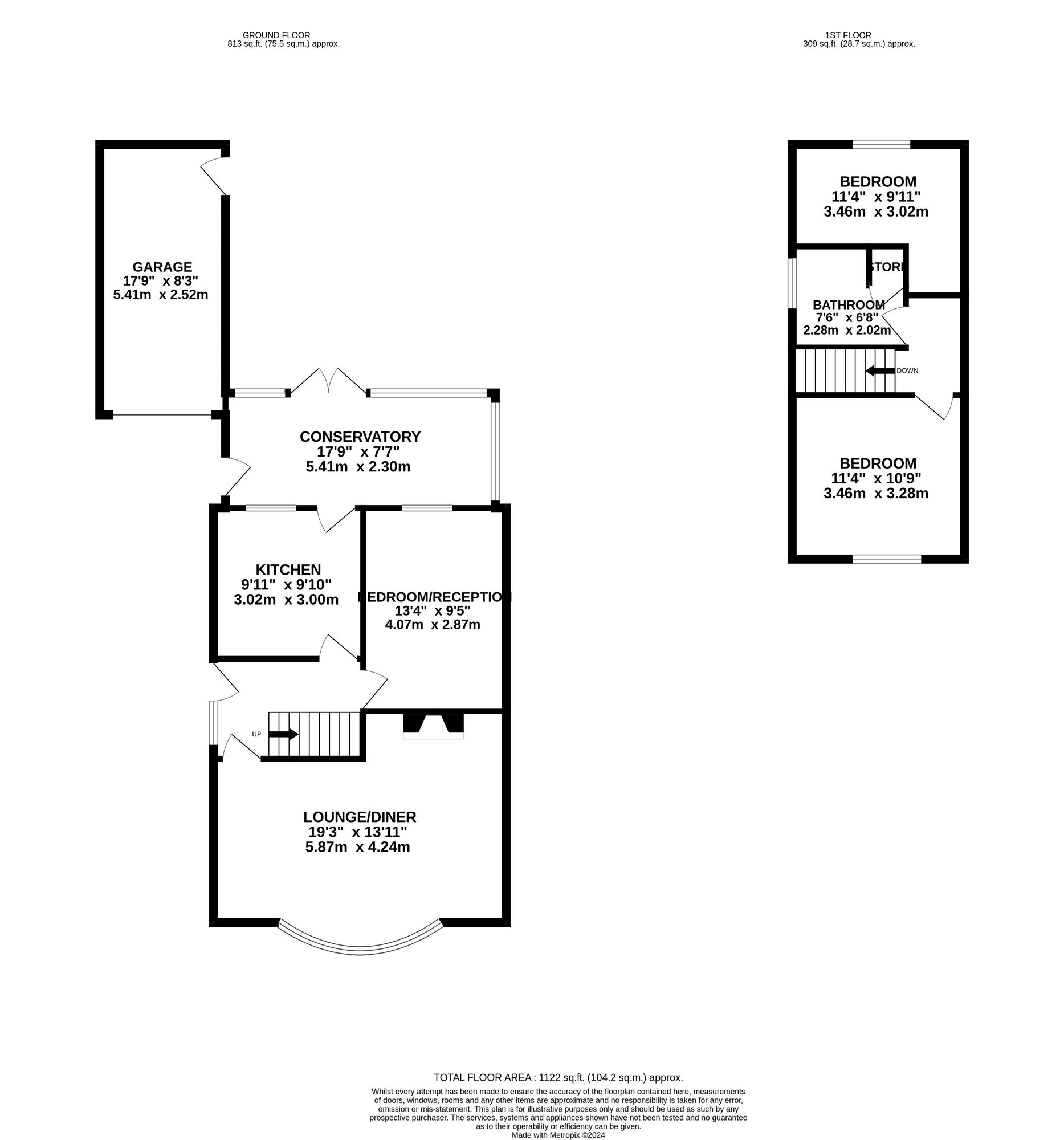 Floorplan of 2 bedroom Detached Bungalow for sale, Laund Nook, Belper, Derbyshire, DE56