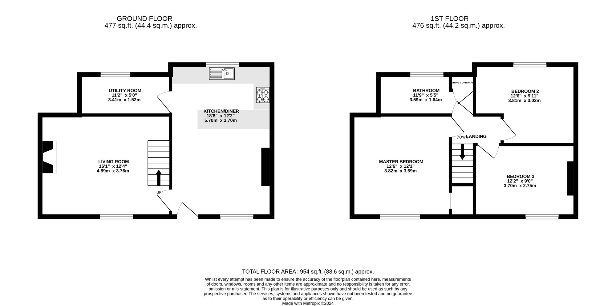 Floorplan of 3 bedroom Semi Detached House for sale, Parkside, Heage, Derbyshire, DE56