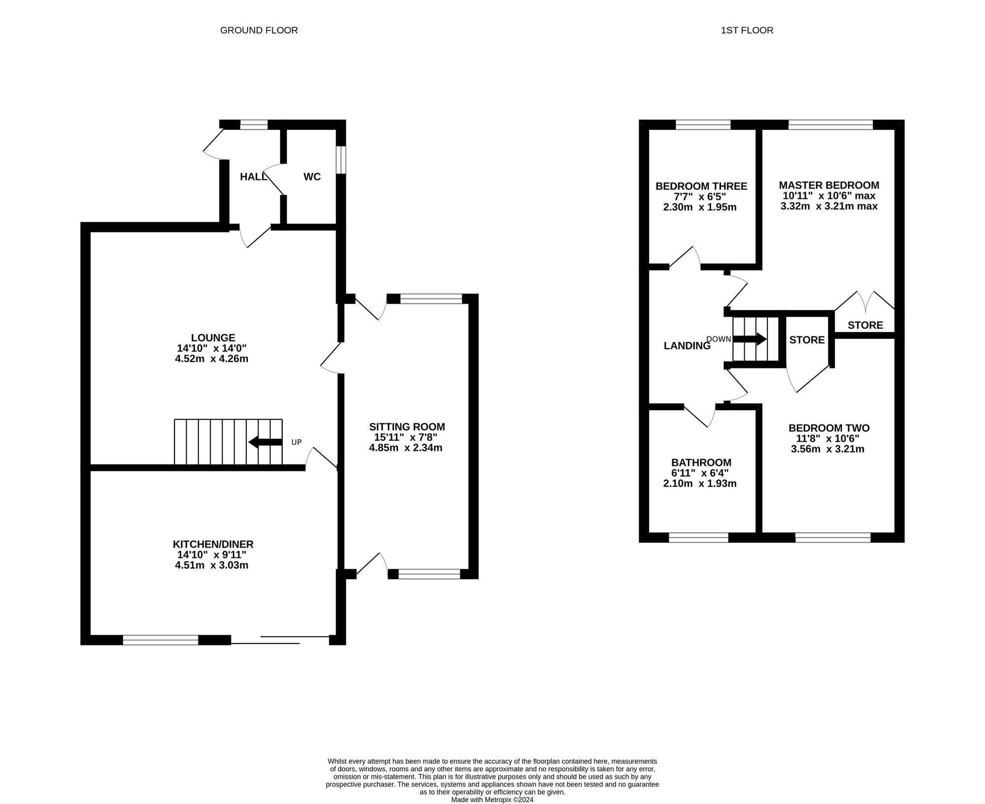 Floorplan of 3 bedroom End Terrace House for sale, Edensor Drive, Belper, Derbyshire, DE56