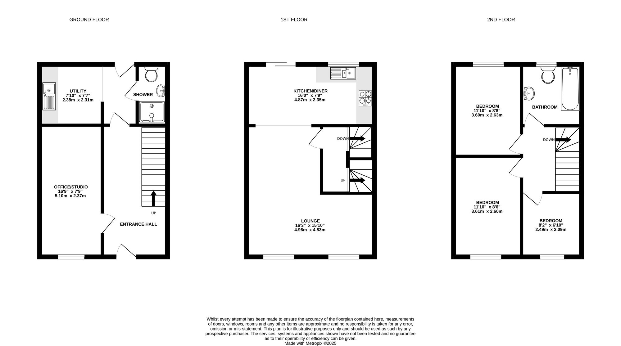 Floorplan of 3 bedroom End Terrace House for sale, Nottingham Road, Belper, Derbyshire, DE56