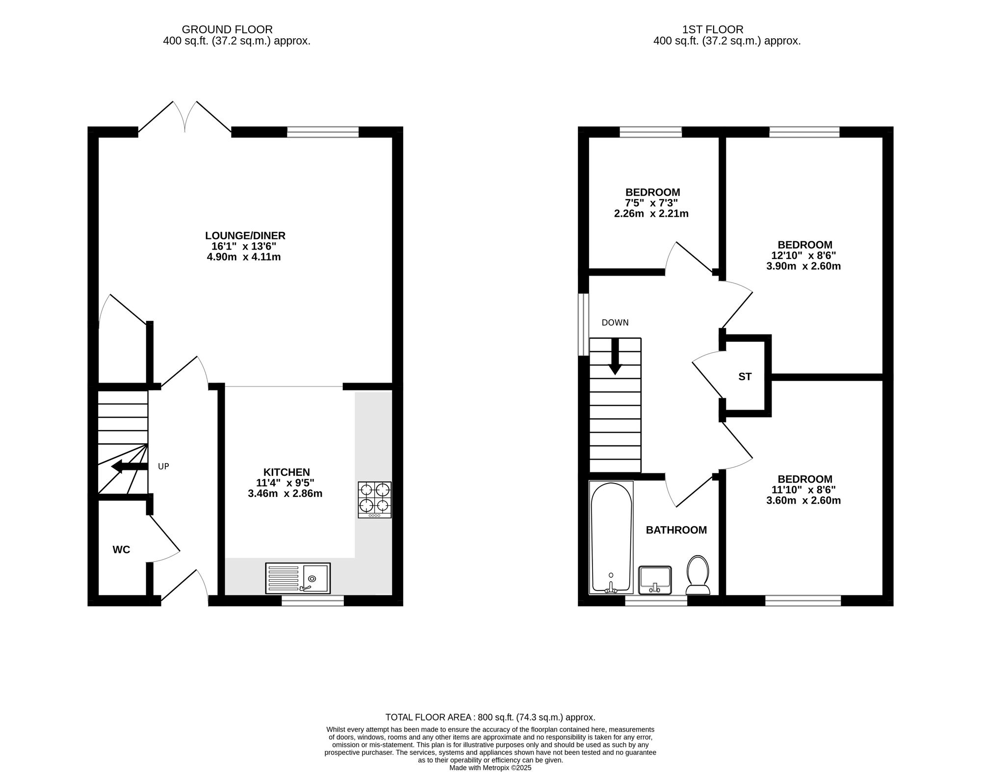 Floorplan of 3 bedroom Semi Detached House for sale, The Wharf, Ambergate, Derbyshire, DE56