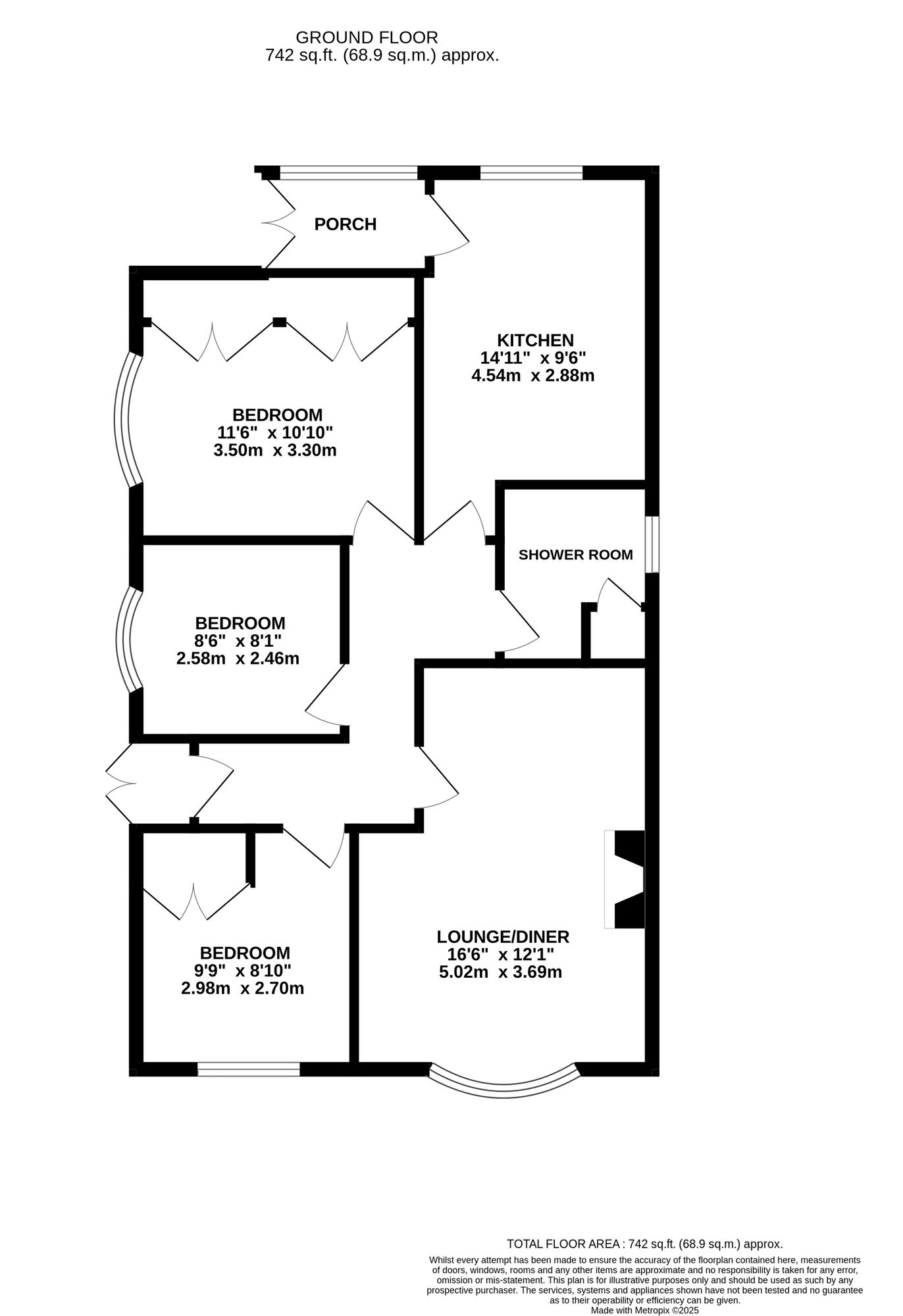 Floorplan of 3 bedroom Detached Bungalow for sale, Gorsey Close, Belper, Derbyshire, DE56