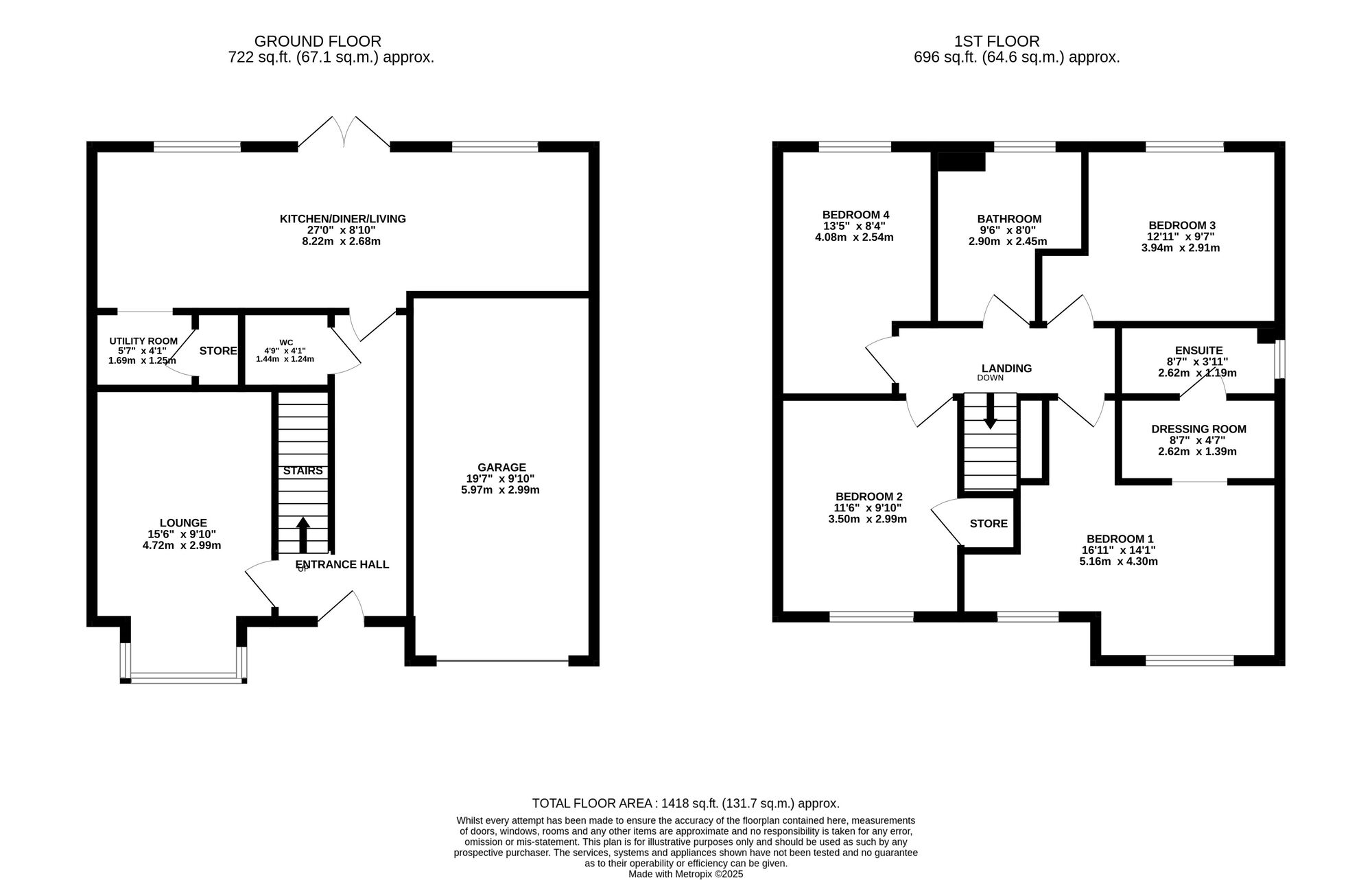 Floorplan of 4 bedroom Detached House for sale, Housley Drive, Smalley, Derbyshire, DE7